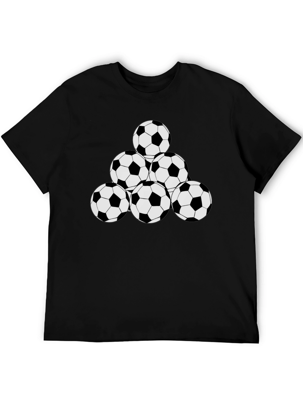 Soccer Ball Pyramid Black T-Shirt