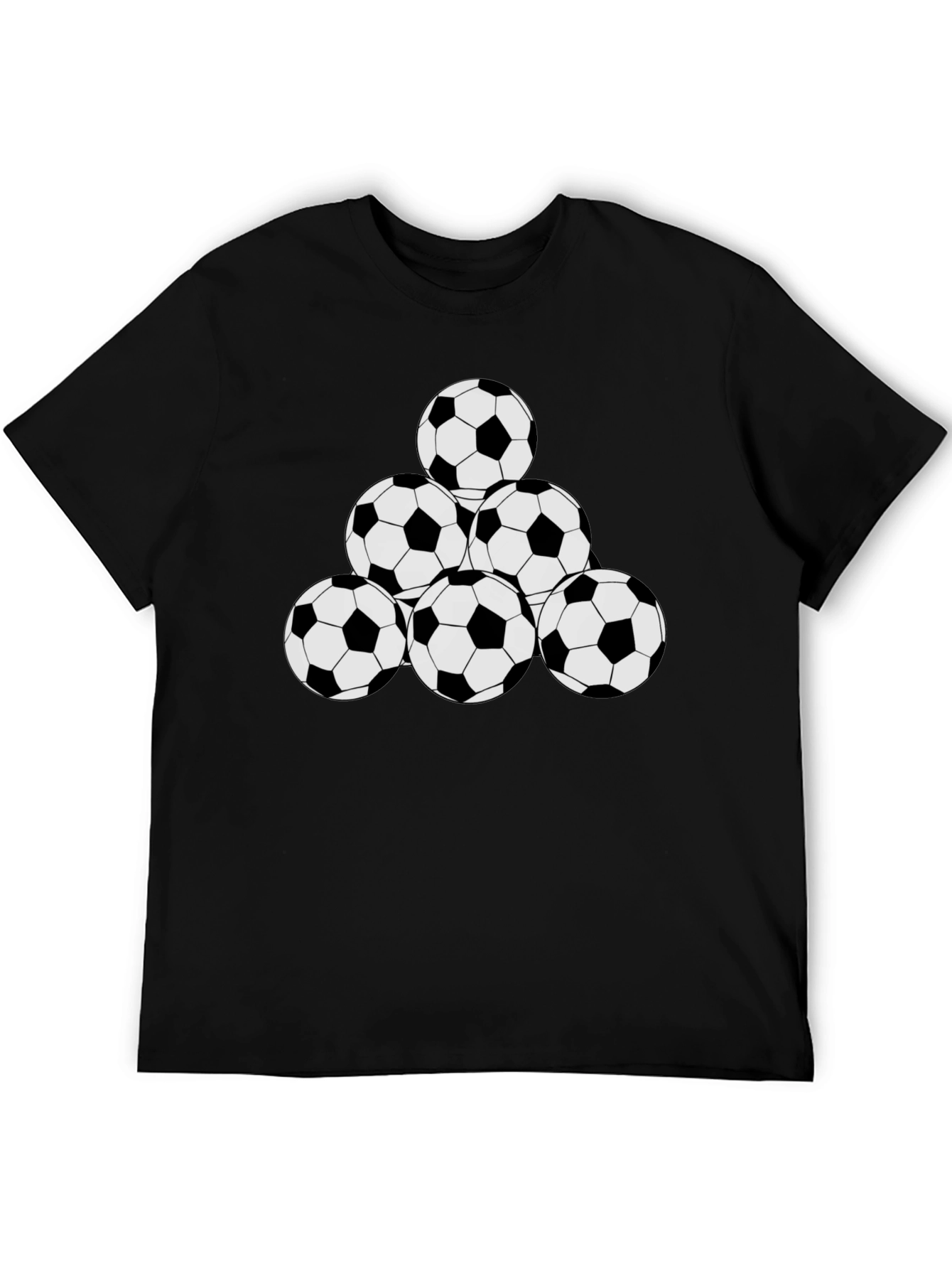 Soccer Ball Pyramid Black T-Shirt
