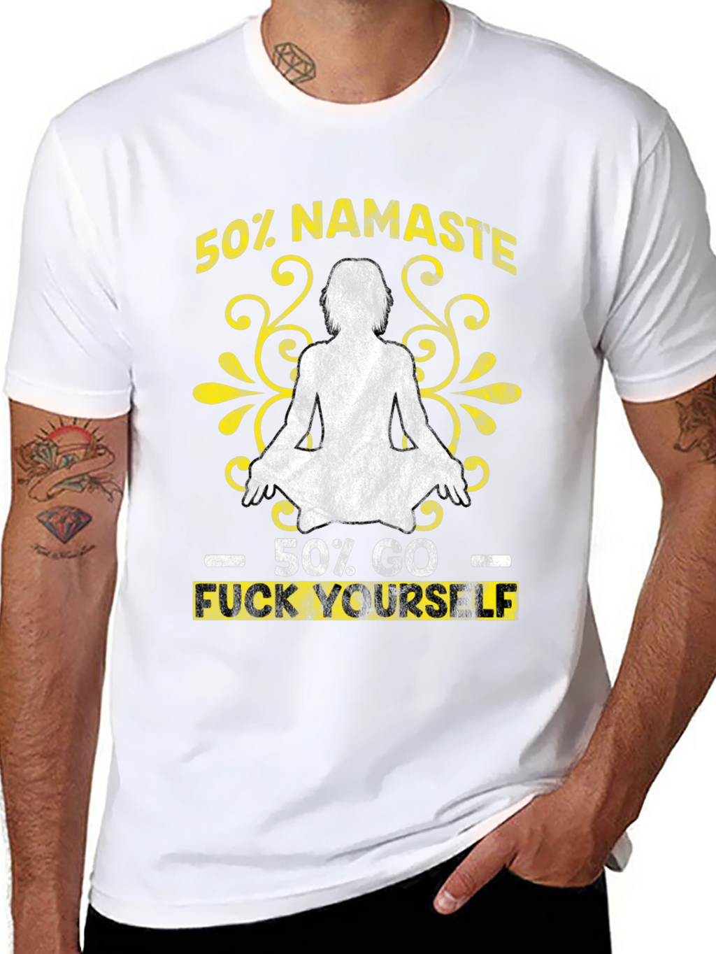 50% Namaste 50% Go F Yourself Graphic Tee