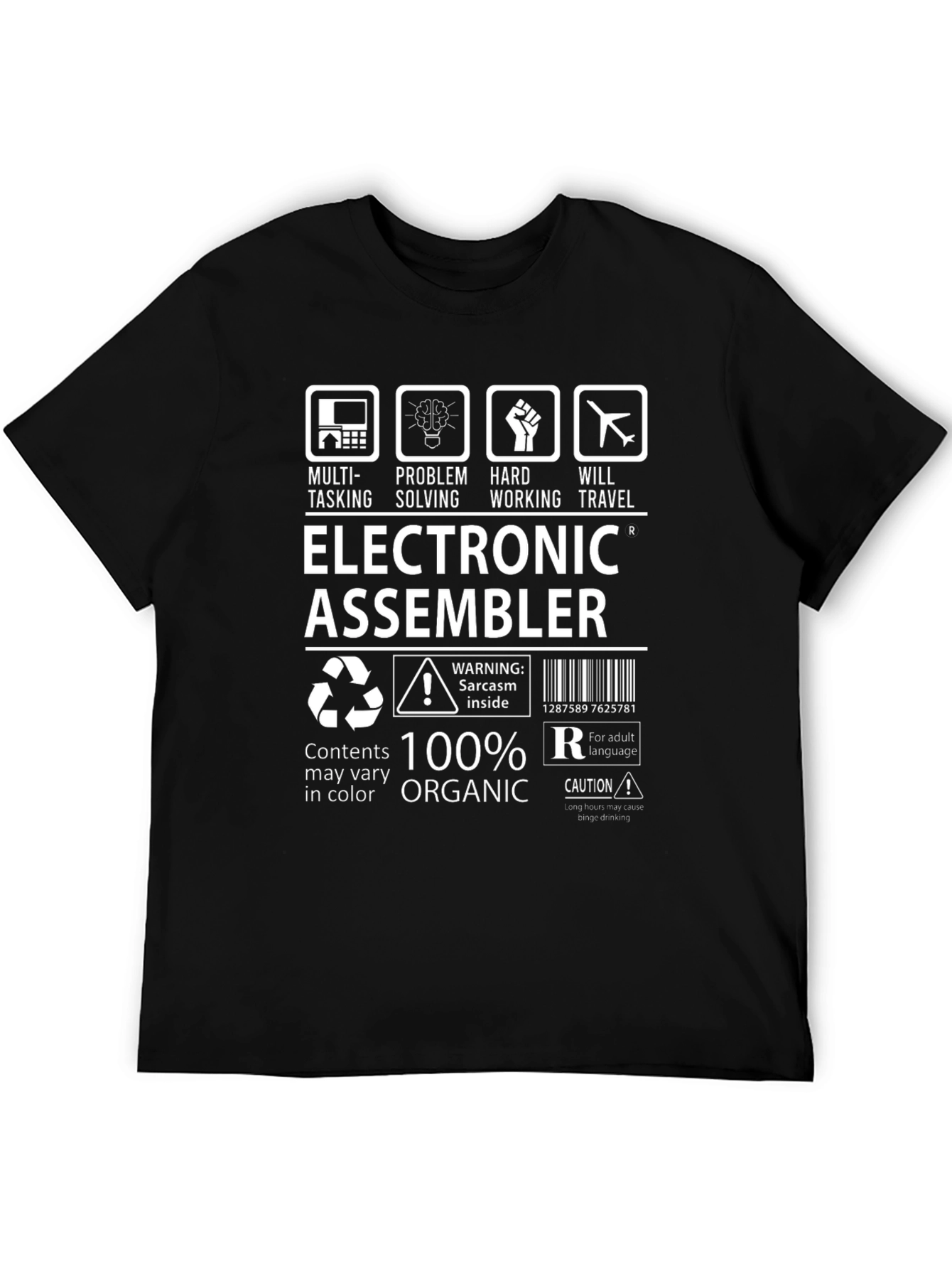 Electronic Assembler 100% Organic T-Shirt