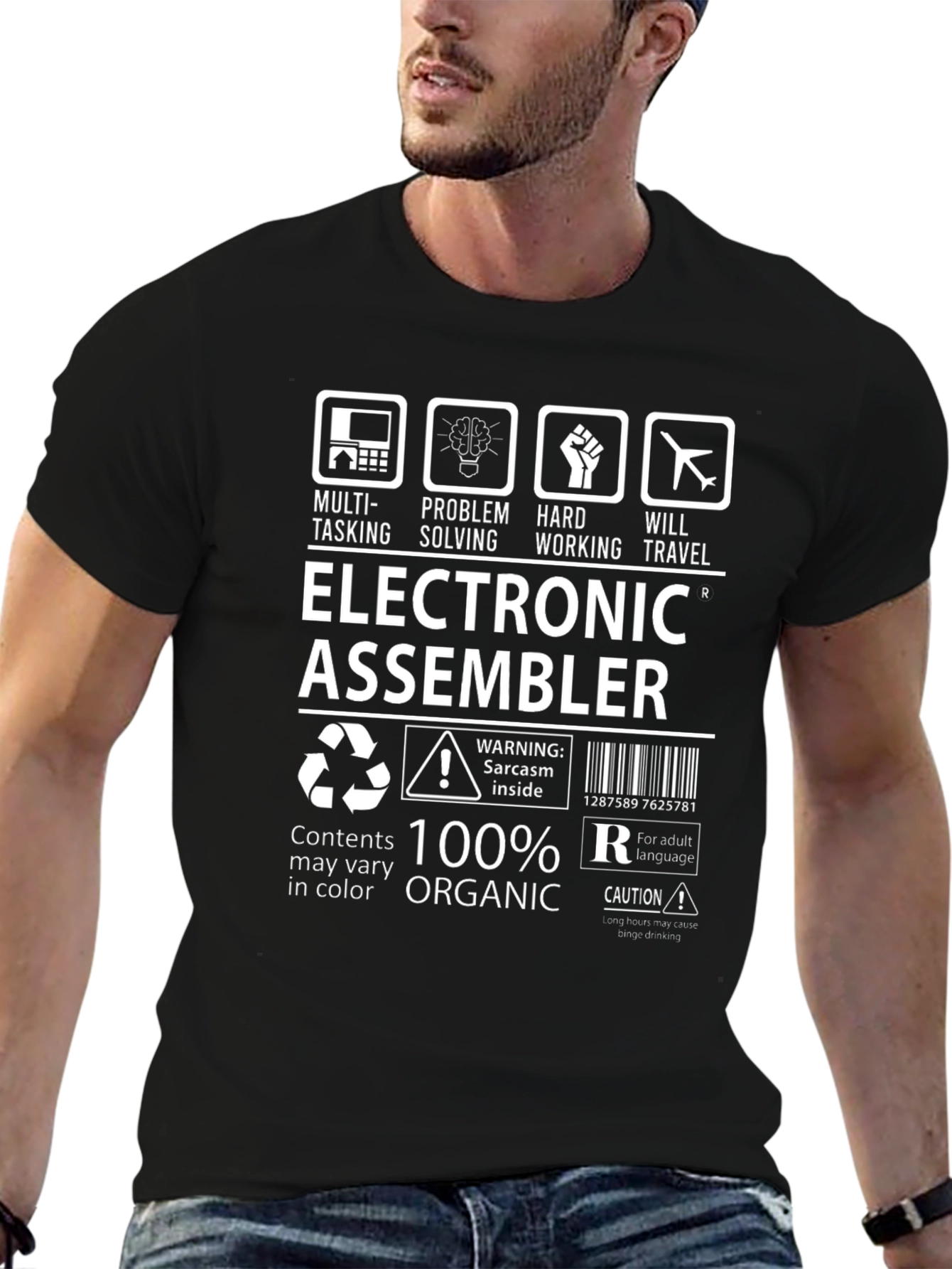 Electronic Assembler 100% Organic T-Shirt