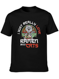 Ramen and Cats Graphic Tee - Unique Design