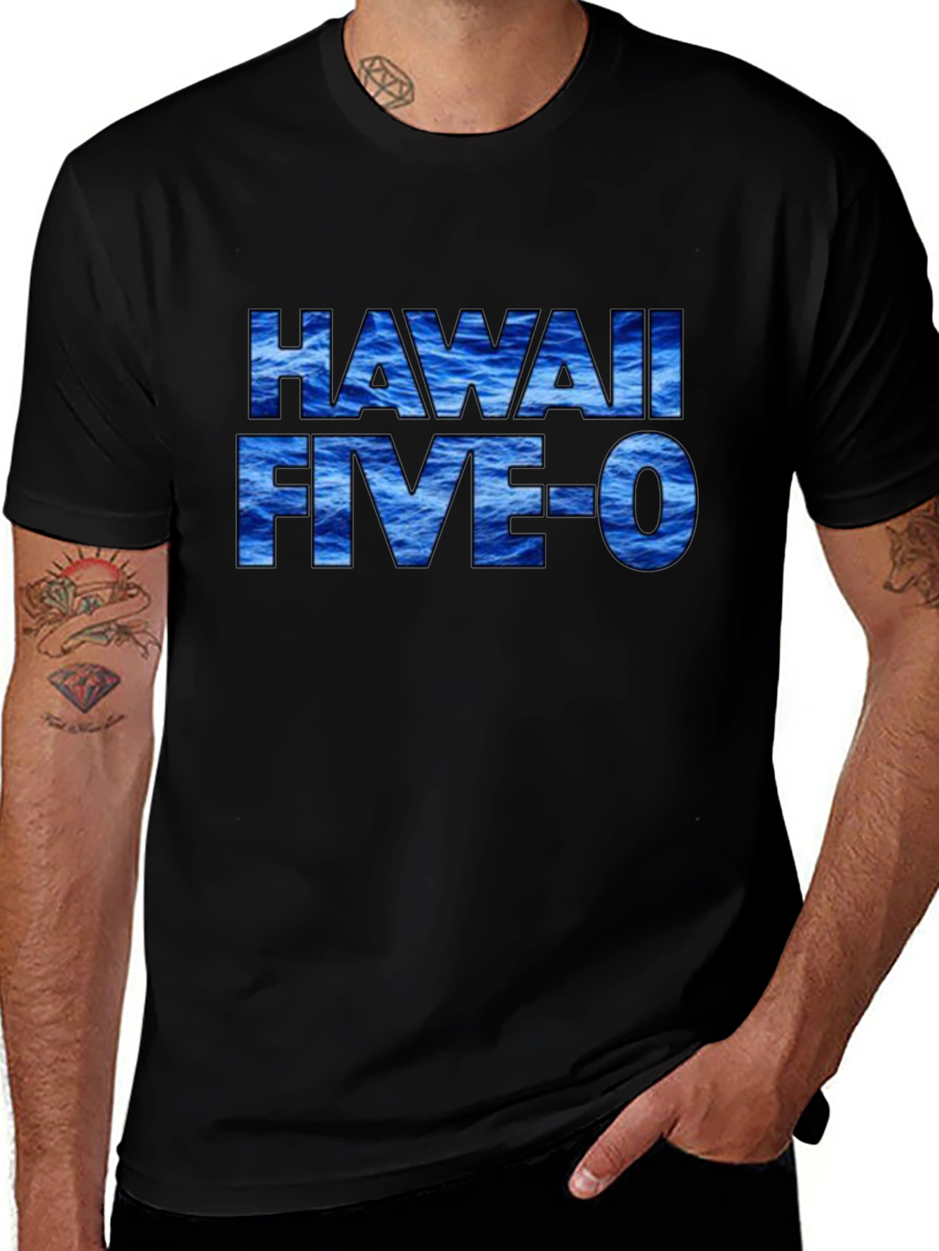 Hawaii Five-O Wave T-Shirt Black