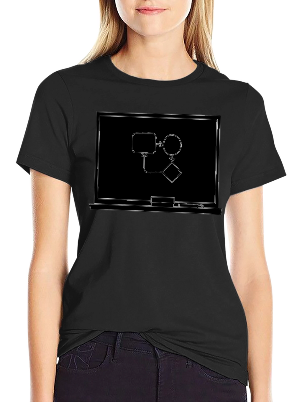 Tech Flowchart Graphic Black T-Shirt
