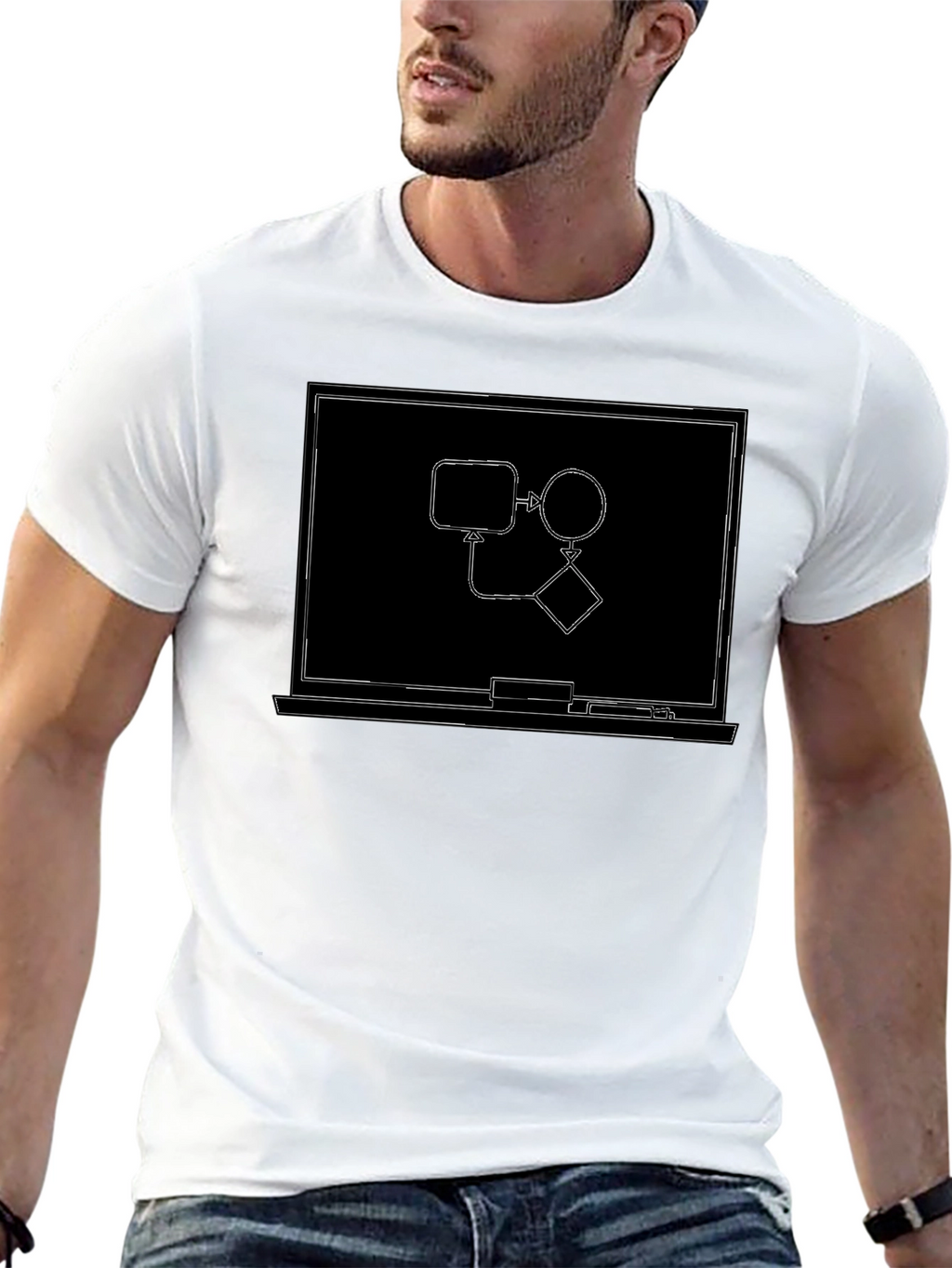 Tech Flowchart Graphic Black T-Shirt