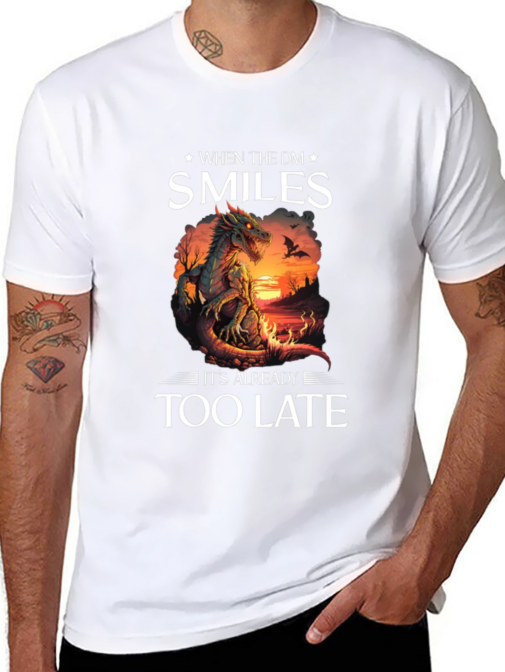 When the DM Smiles T-Shirt Dragon Graphic