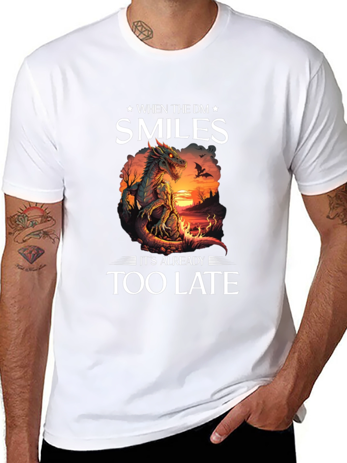 When the DM Smiles T-Shirt Dragon Graphic
