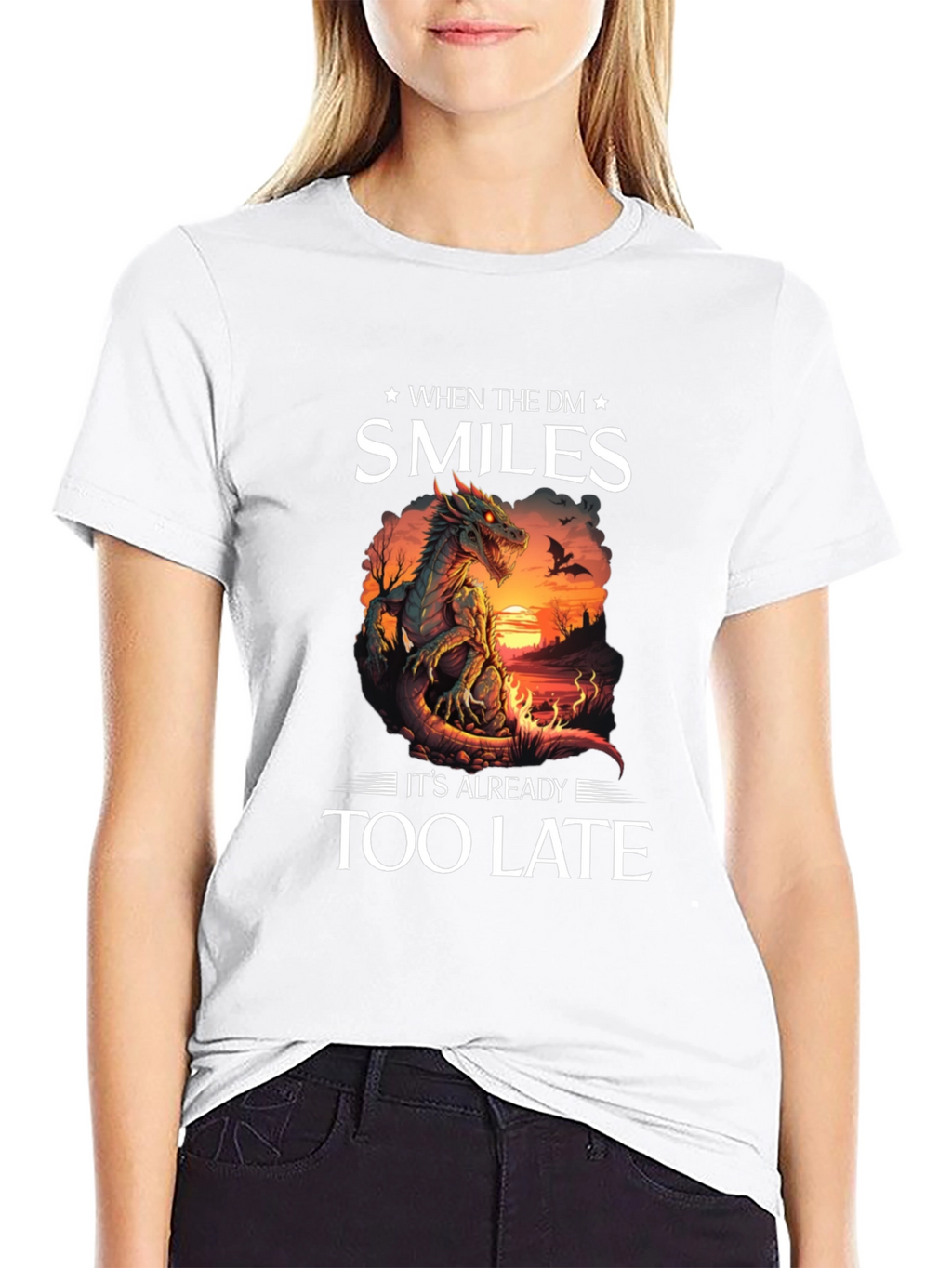 When the DM Smiles T-Shirt Dragon Graphic