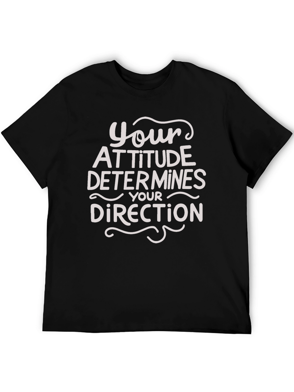 Attitude Determines Direction Graphic Tee - Black