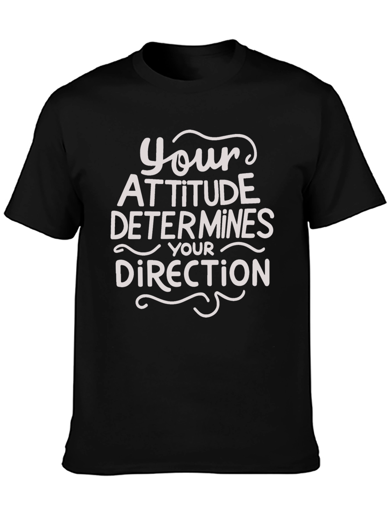 Attitude Determines Direction Graphic Tee - Black