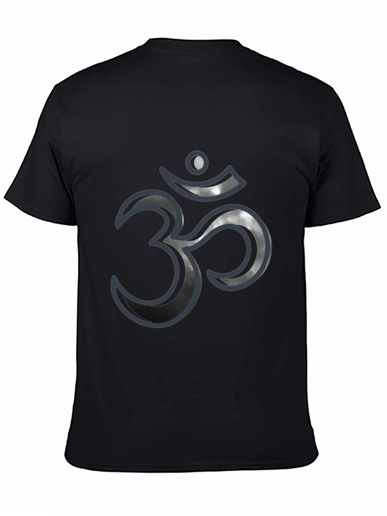 Mens Black T-Shirt with Om Symbol Design