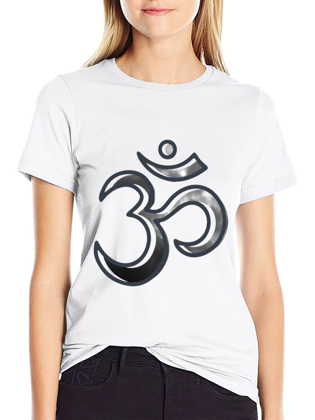 Mens Black T-Shirt with Om Symbol Design