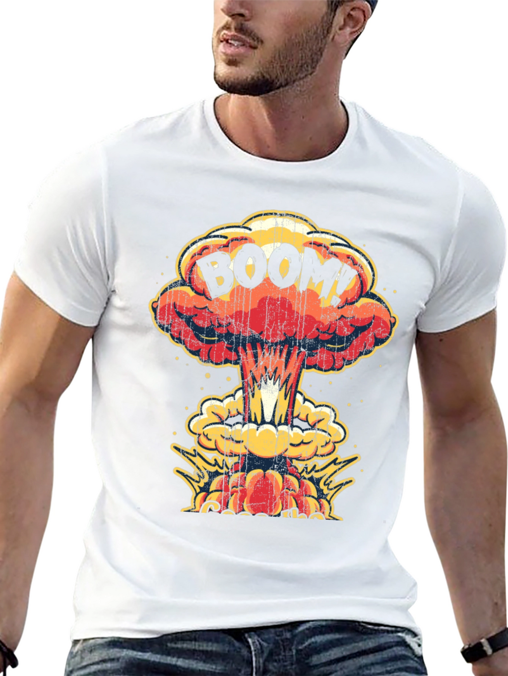 Boom! Graphic Print T-Shirt - Black Cotton Tee