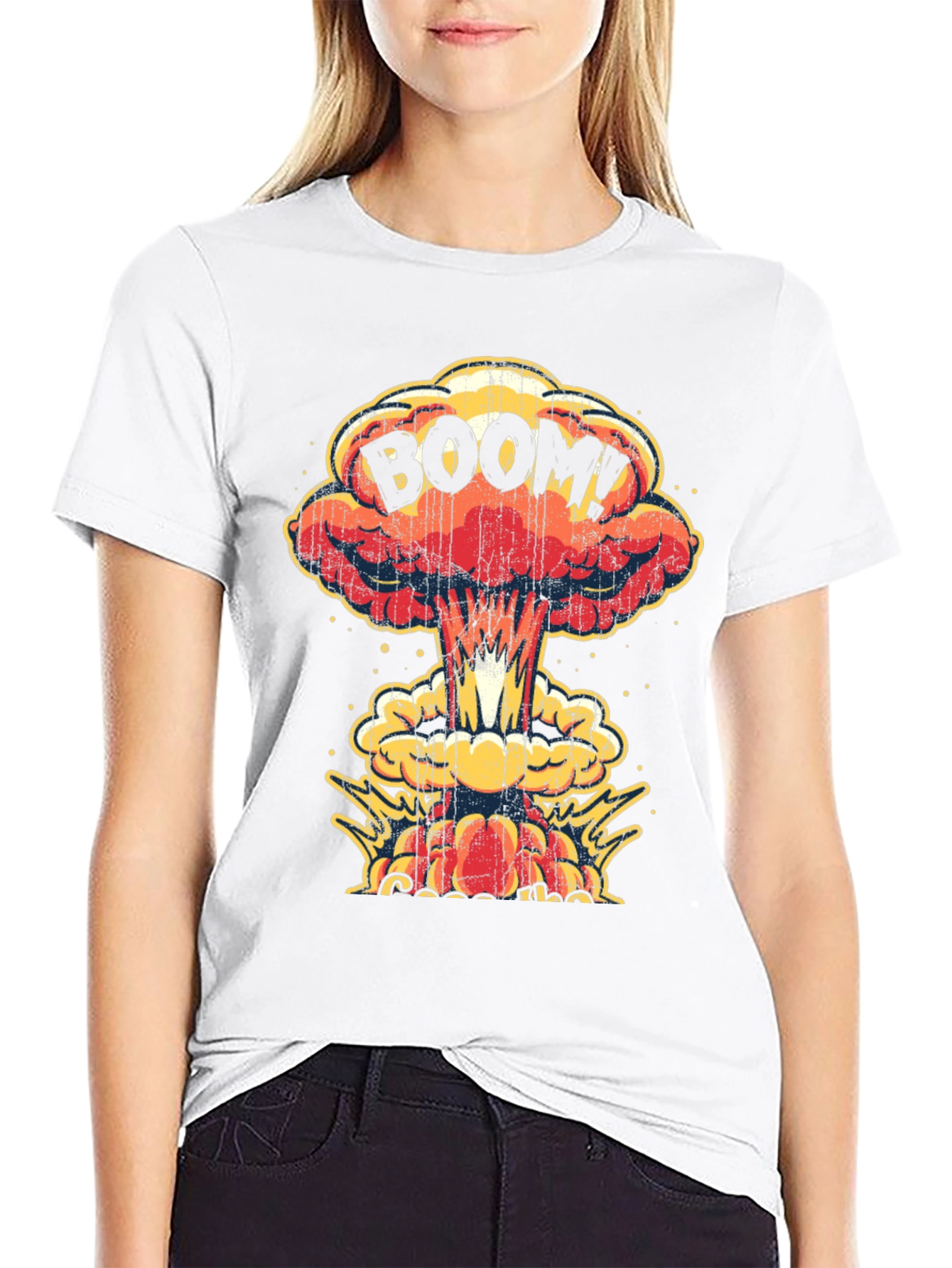 Boom! Graphic Print T-Shirt - Black Cotton Tee