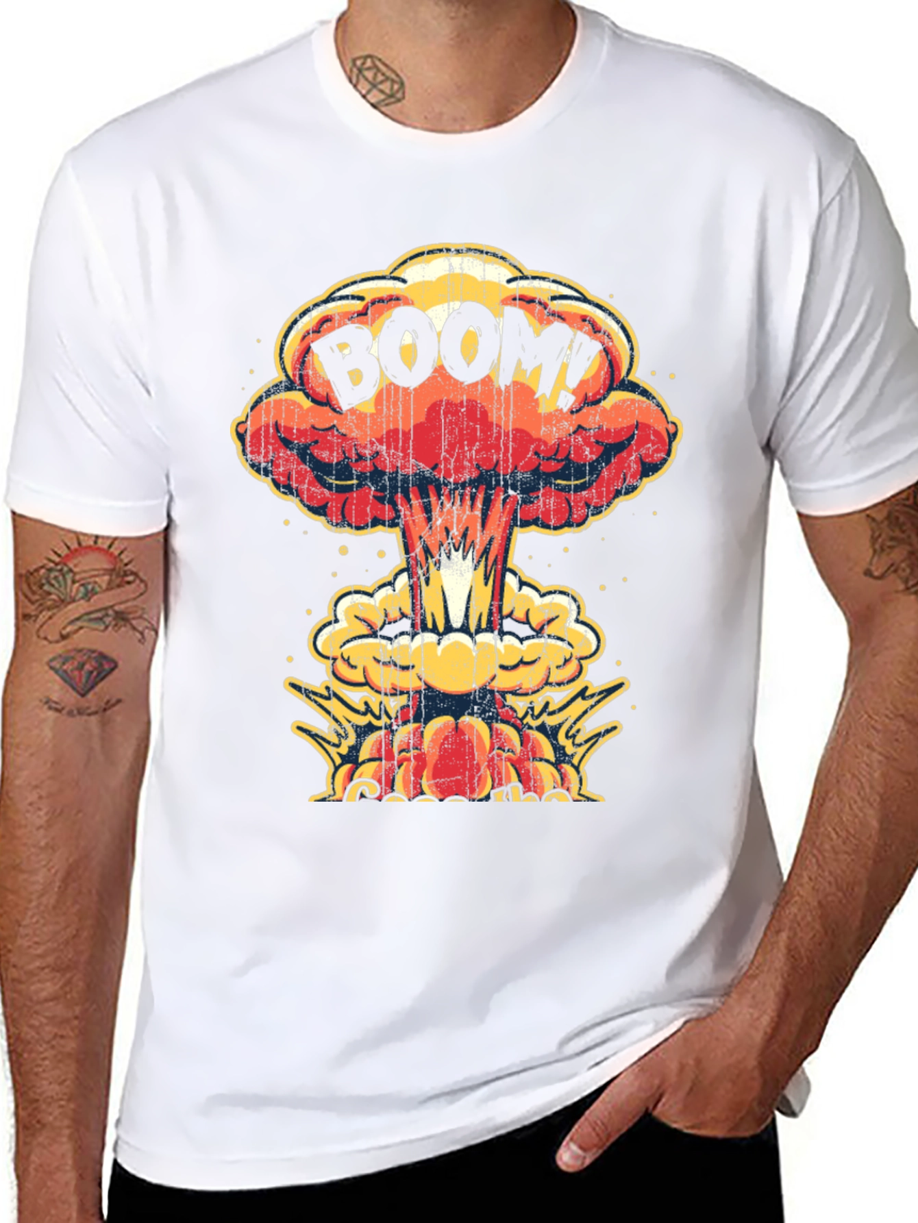 Boom! Graphic Print T-Shirt - Black Cotton Tee
