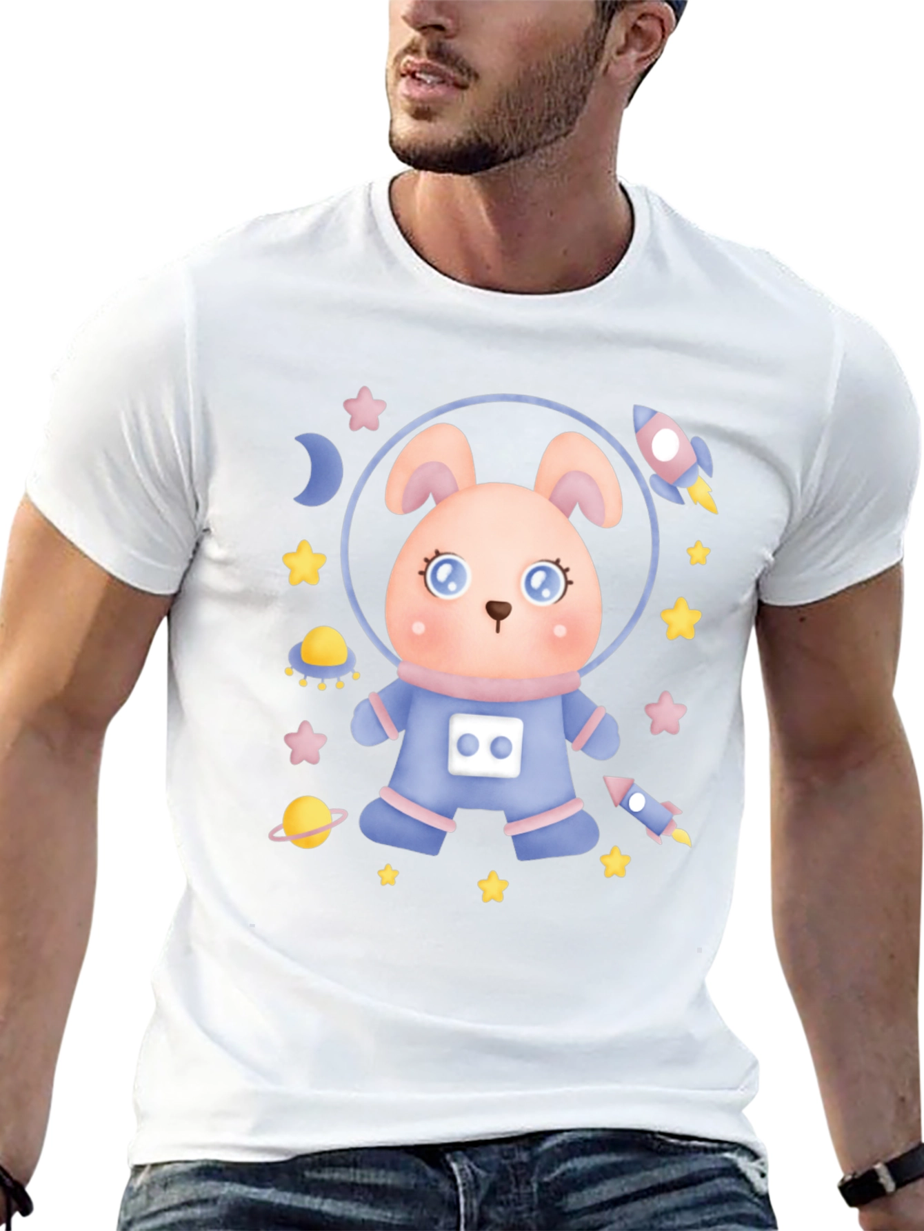 Cute Astronaut Rabbit T-Shirt
