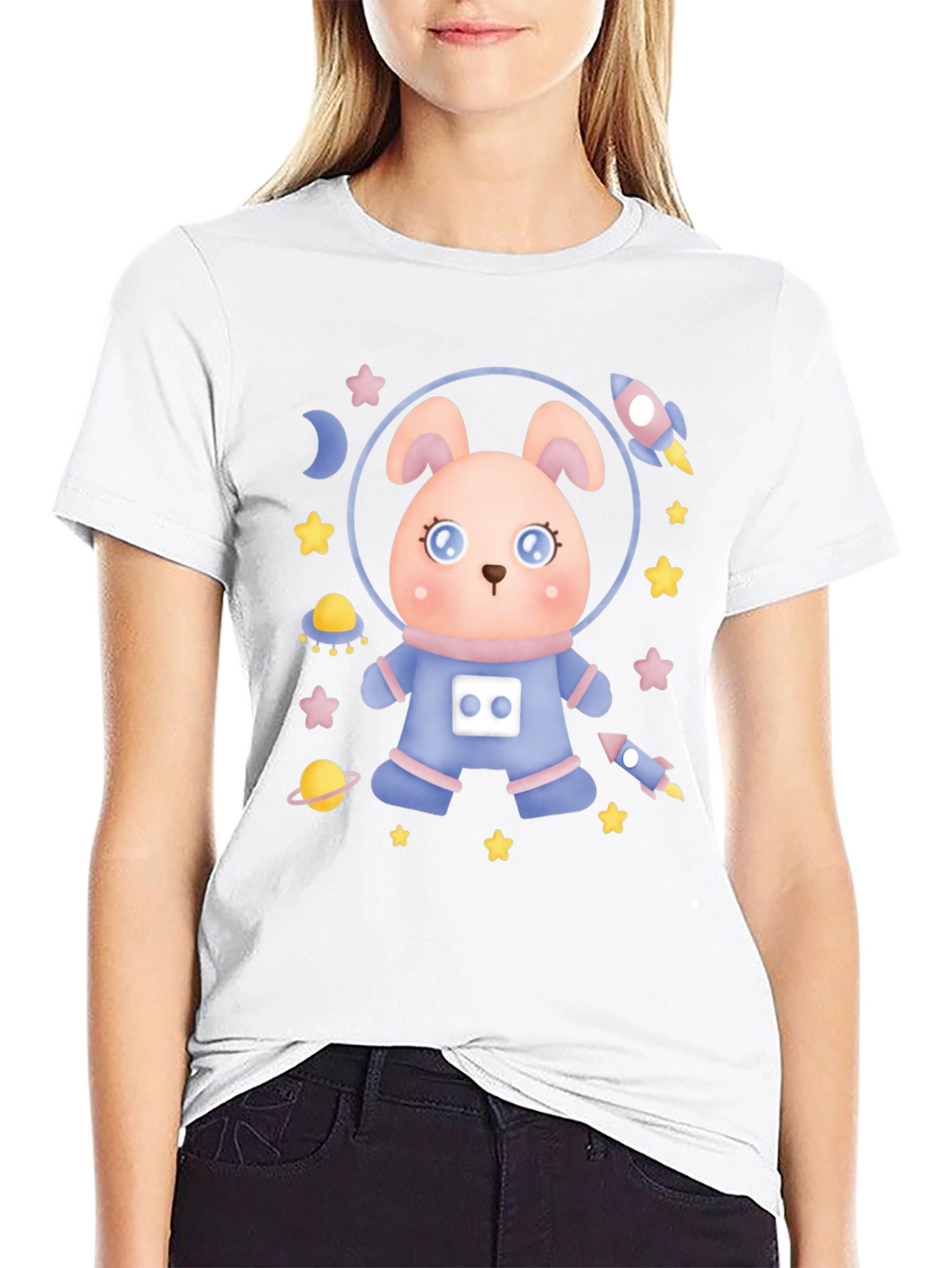 Cute Astronaut Rabbit T-Shirt