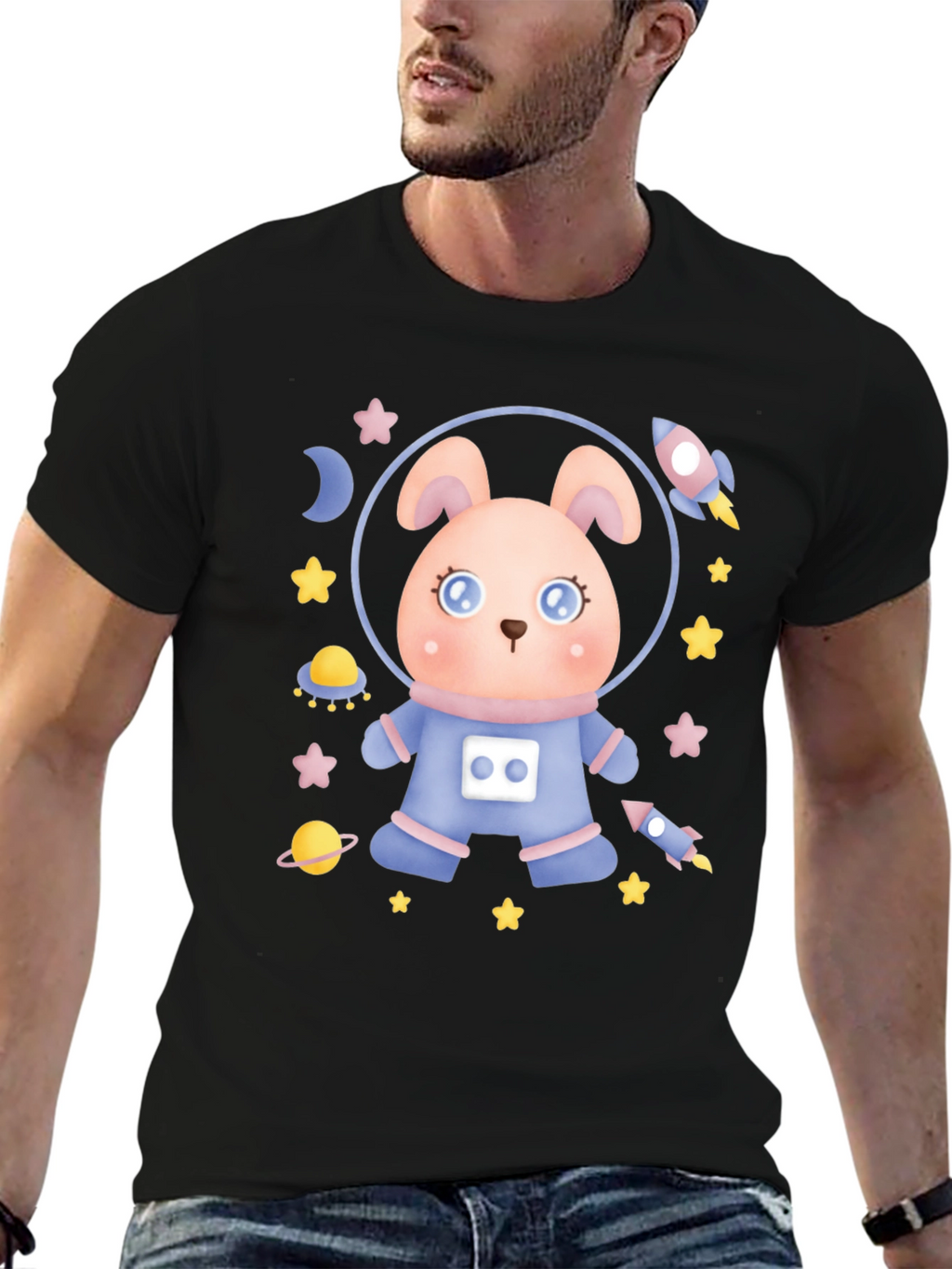 Cute Astronaut Rabbit T-Shirt