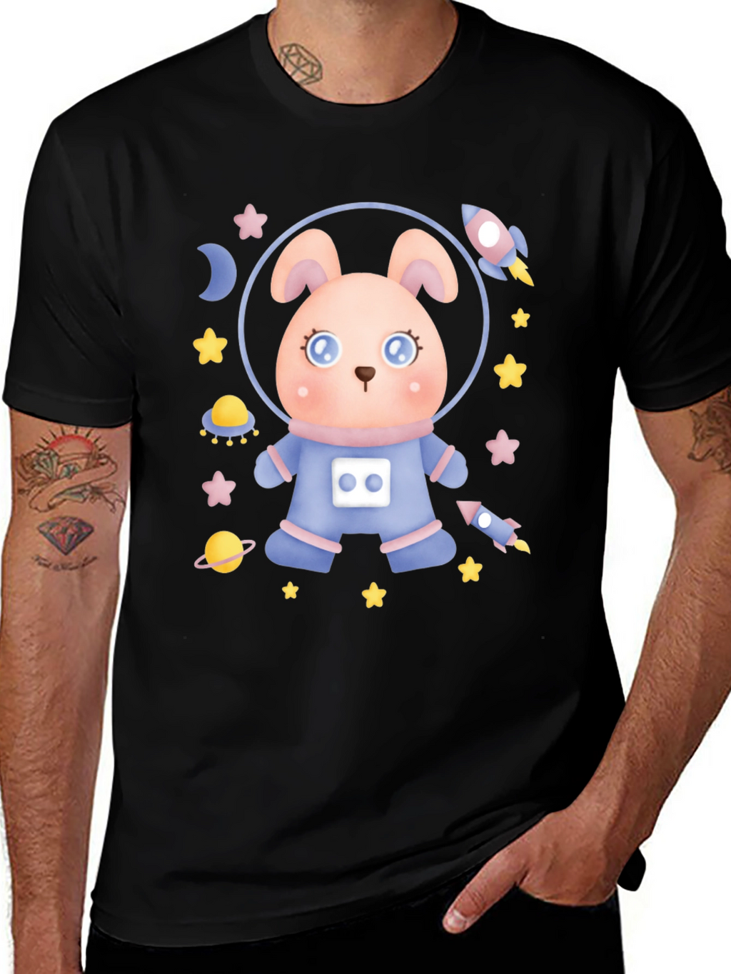 Cute Astronaut Rabbit T-Shirt