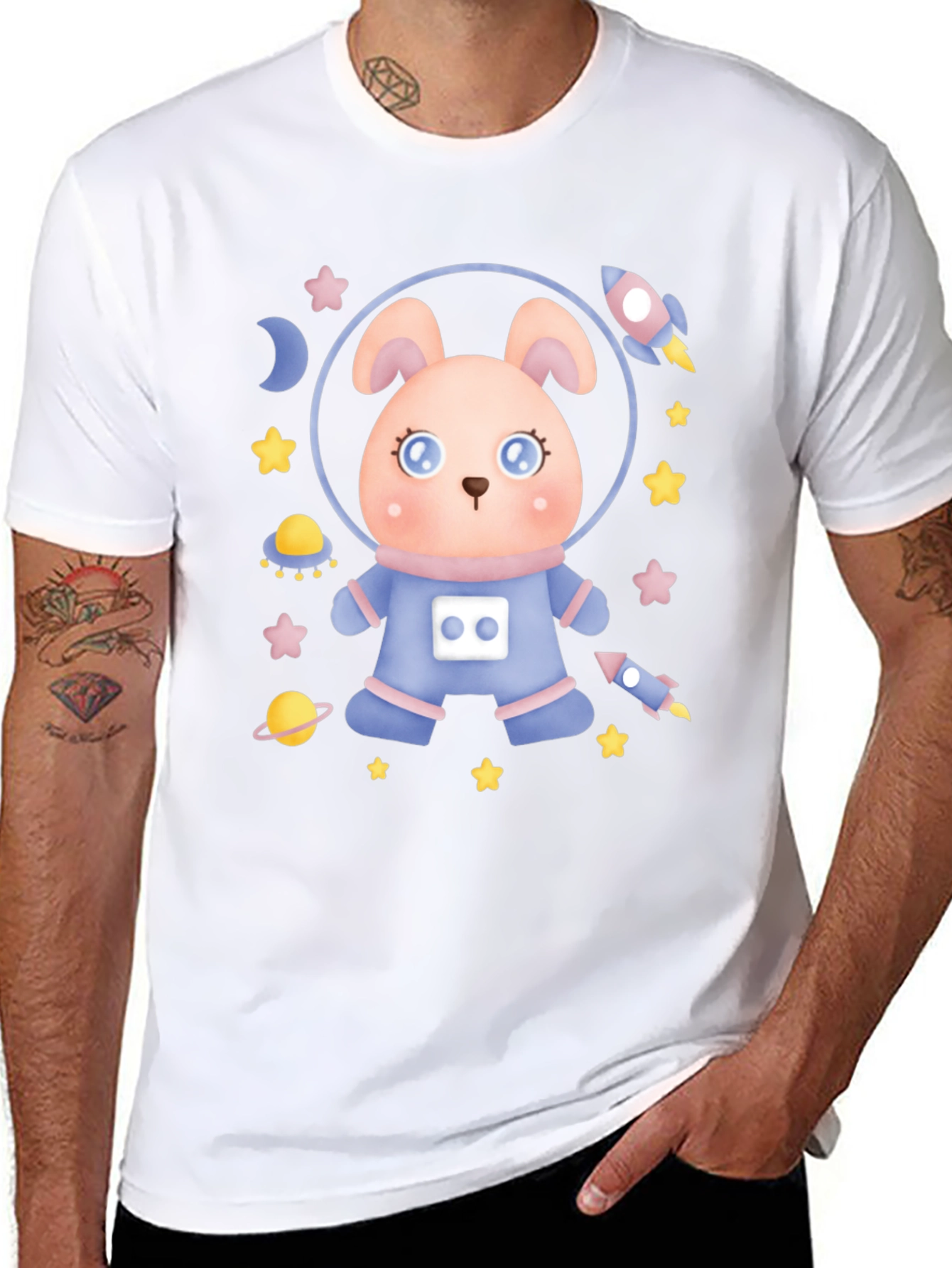 Cute Astronaut Rabbit T-Shirt