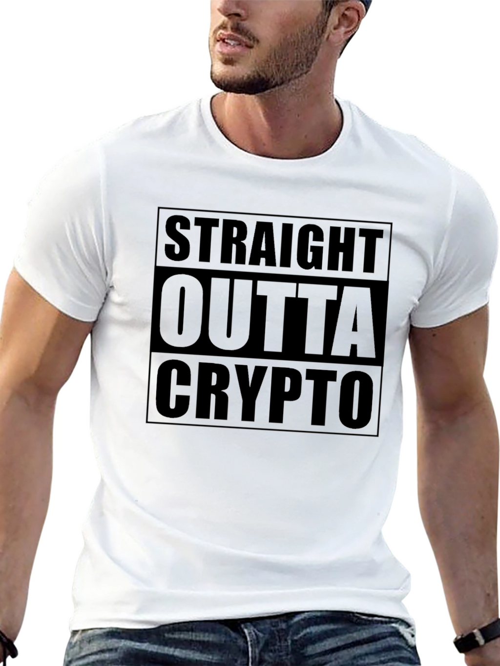 Straight Outta Crypto Black T-Shirt