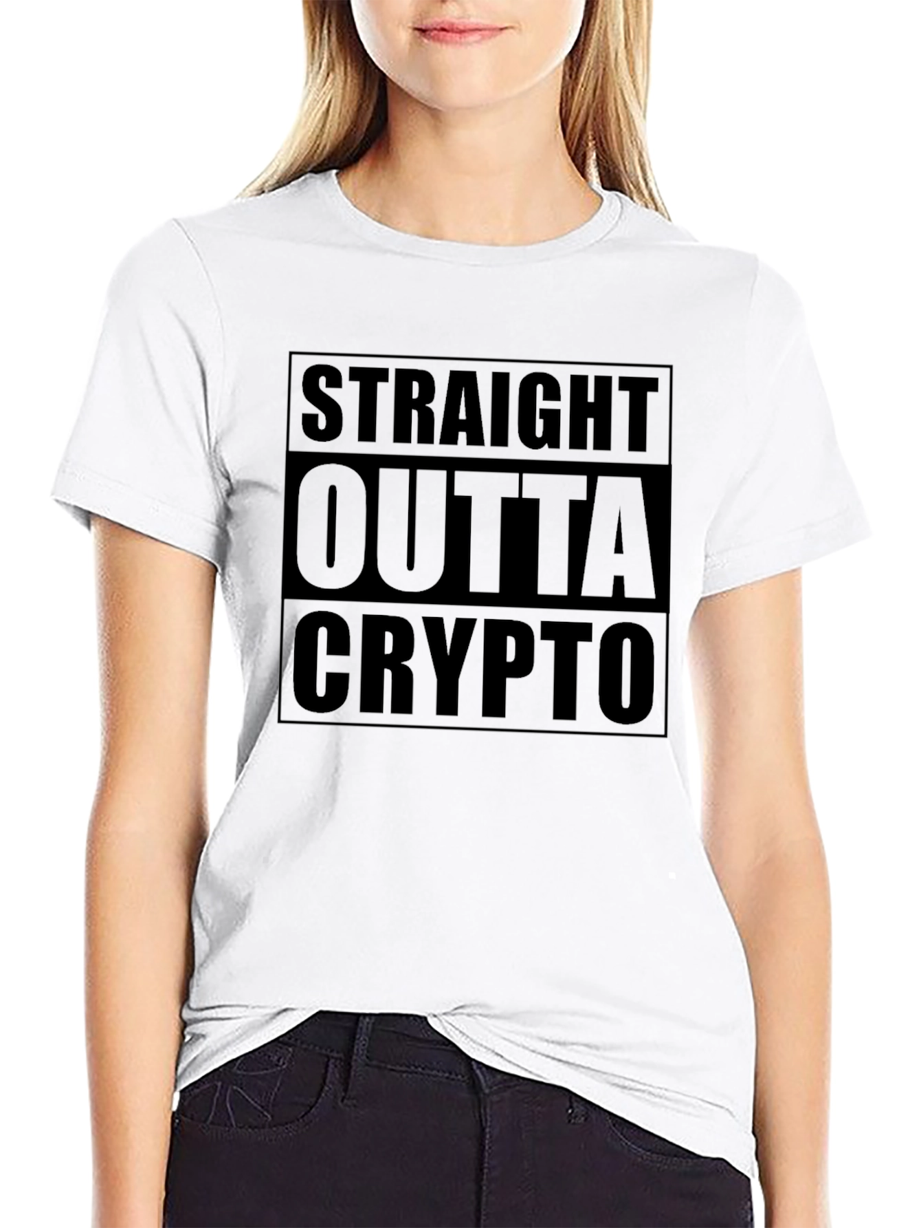 Straight Outta Crypto Black T-Shirt