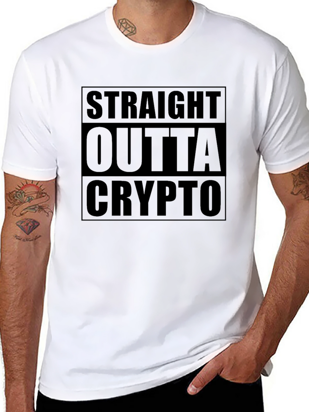 Straight Outta Crypto Black T-Shirt