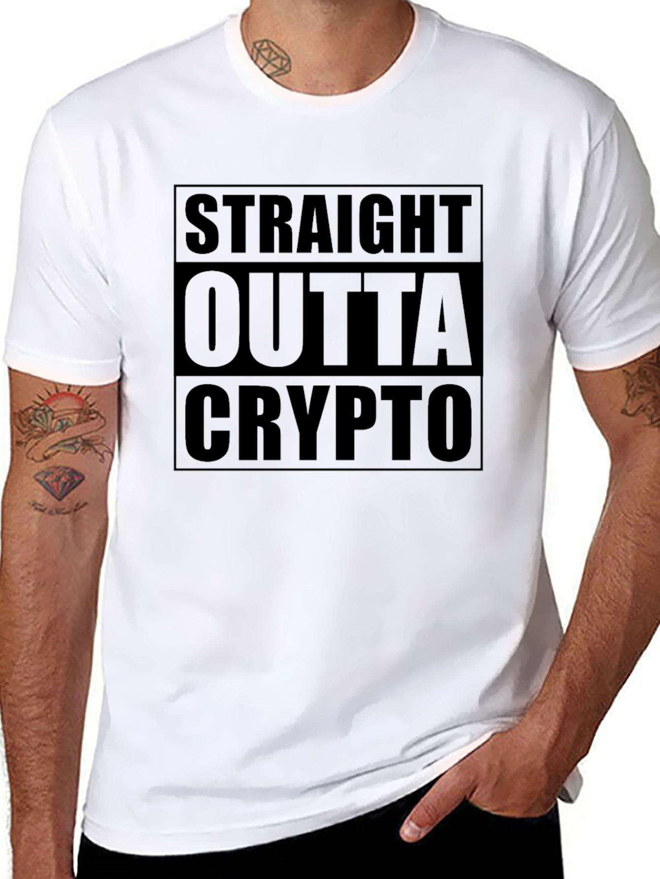 Straight Outta Crypto Black T-Shirt