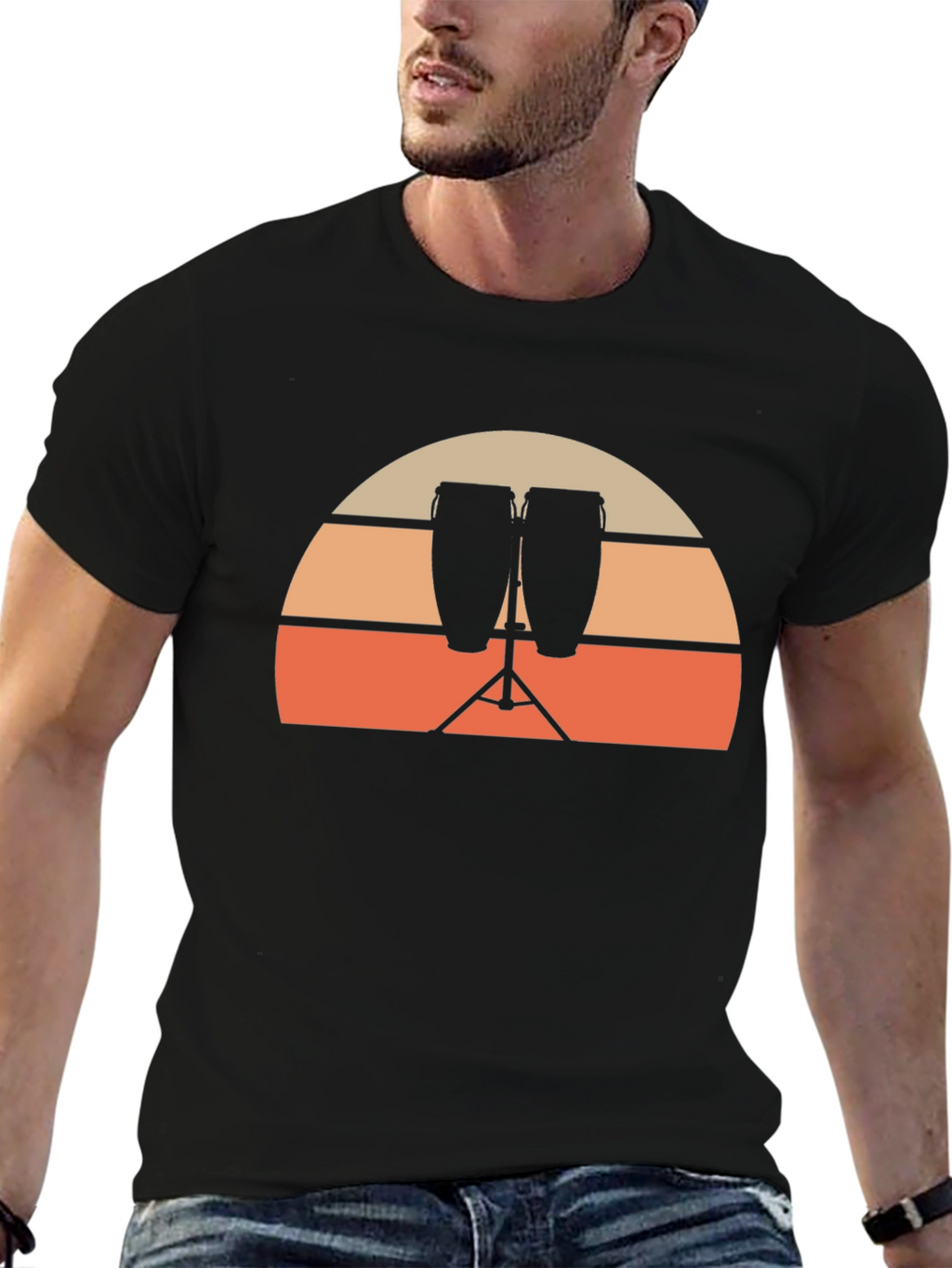 Sunset Conga Drum Graphic Tee
