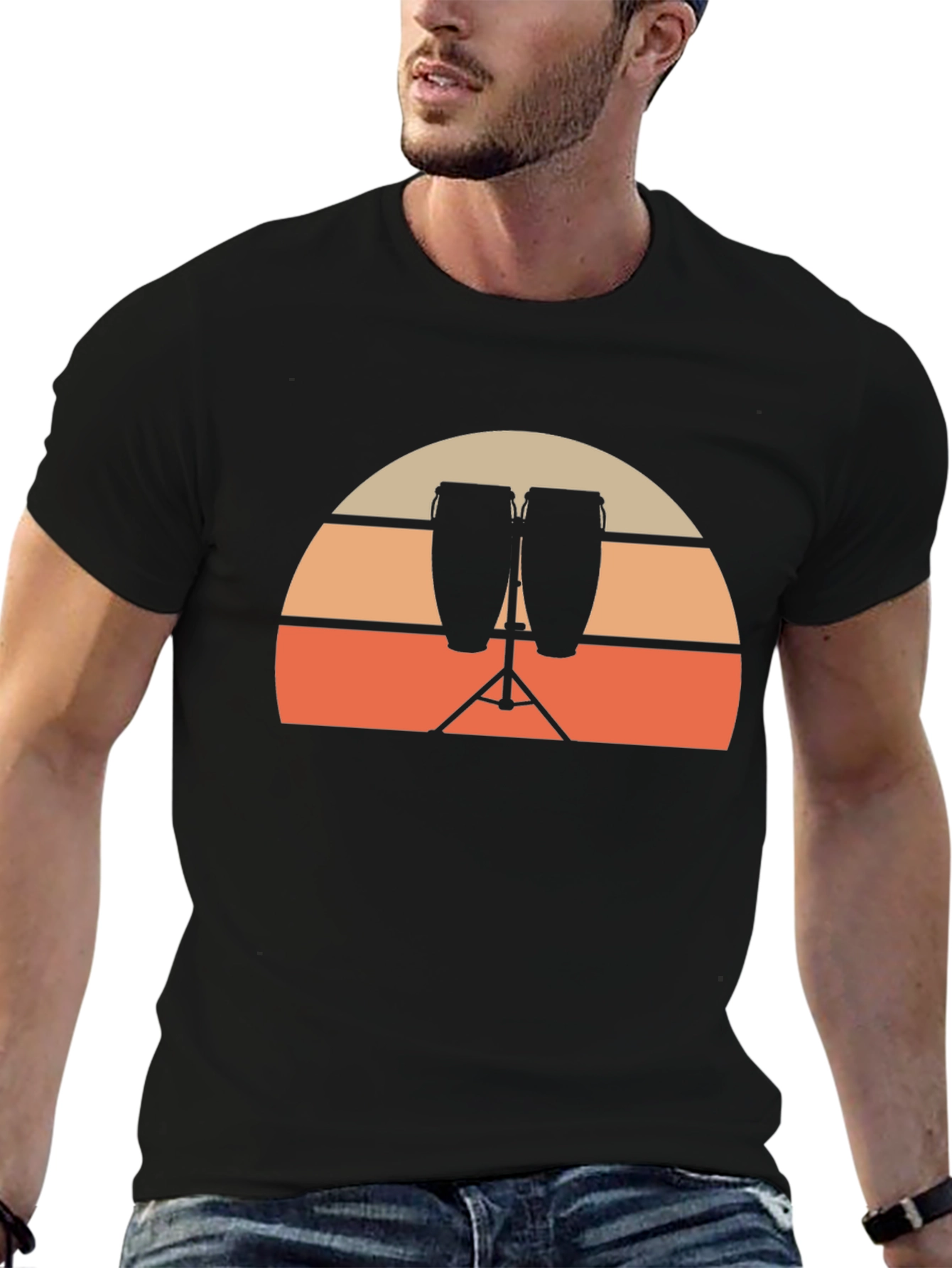 Sunset Conga Drum Graphic Tee