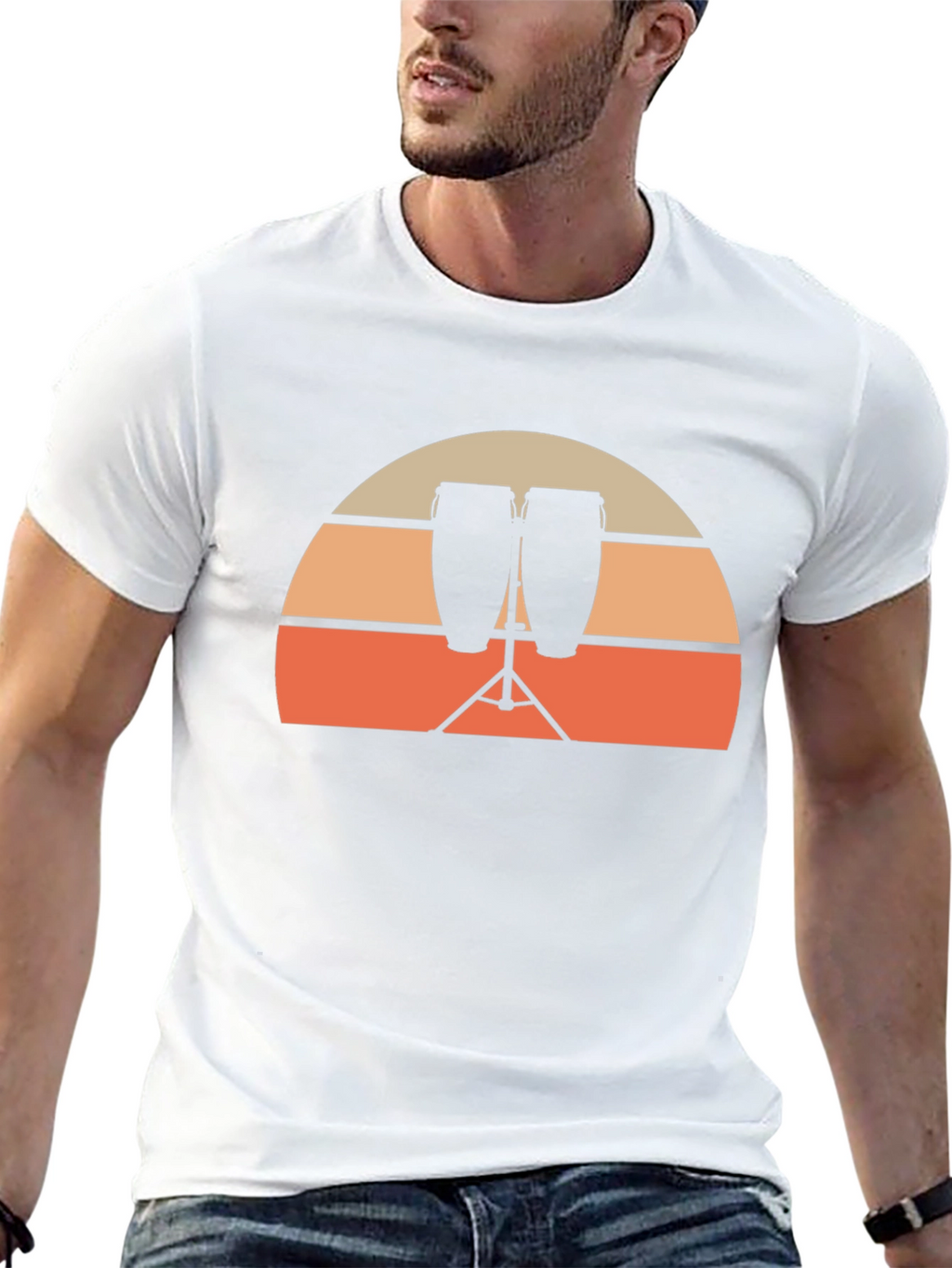 Sunset Conga Drum Graphic Tee
