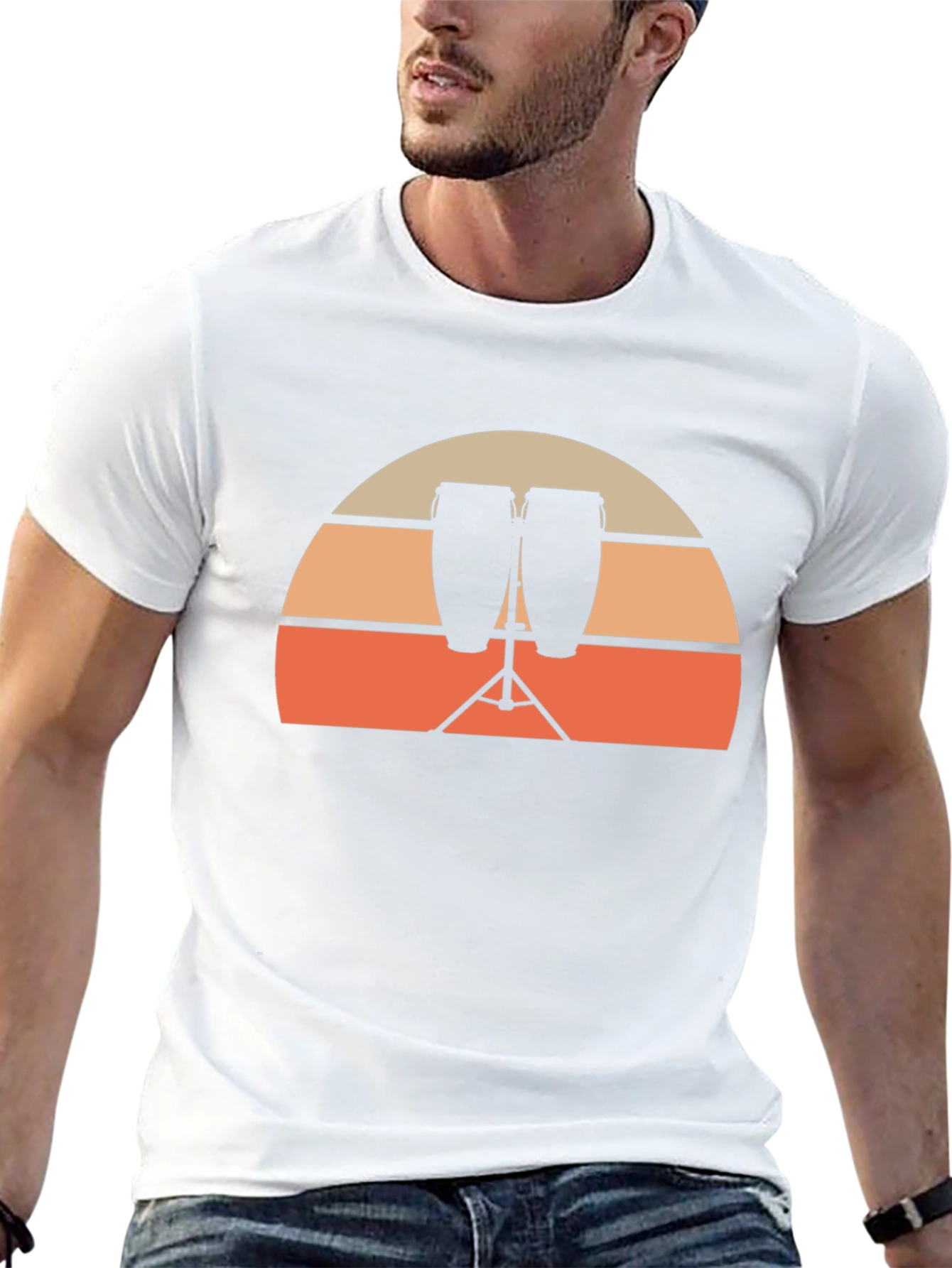 Sunset Conga Drum Graphic Tee