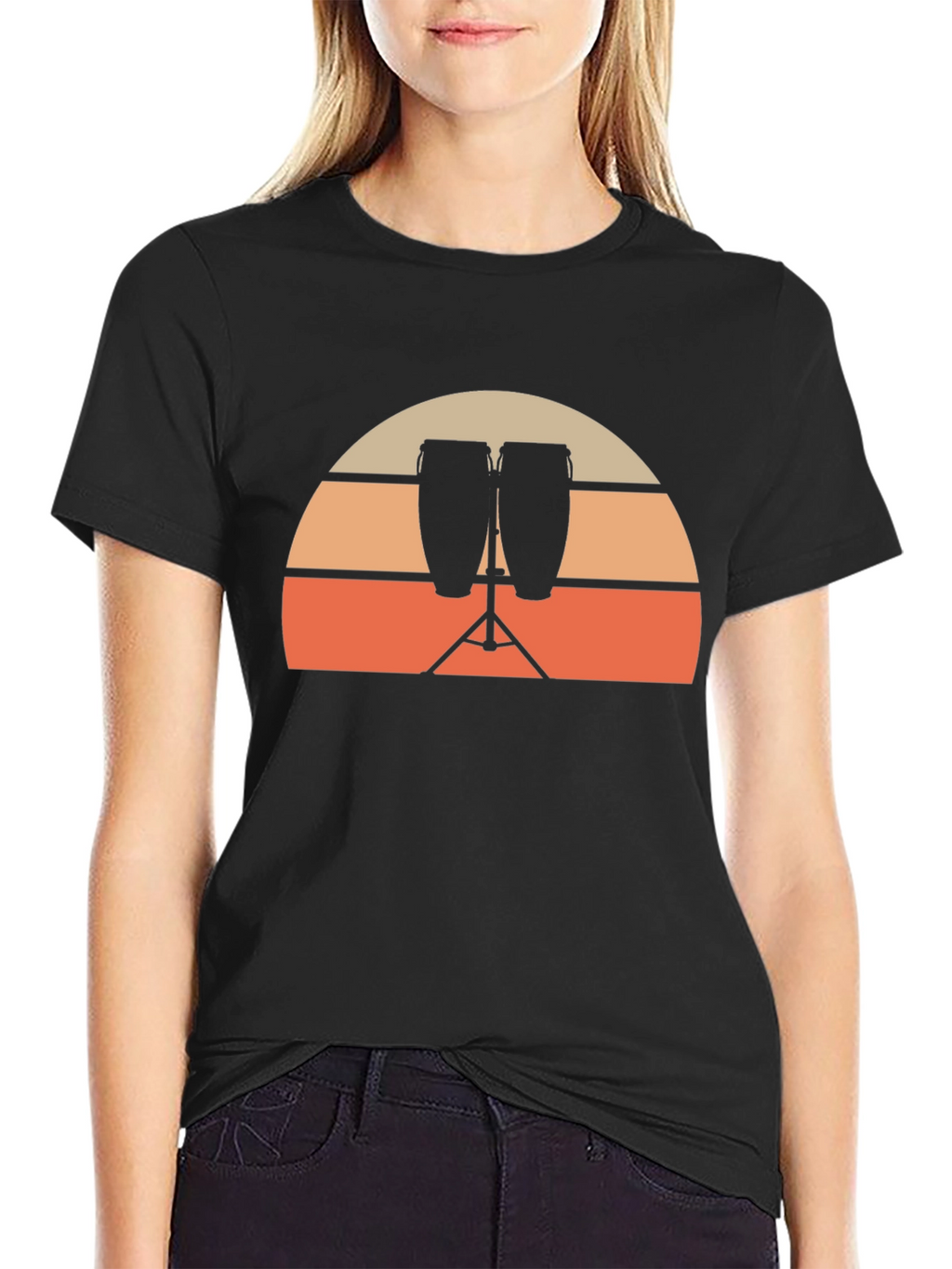 Sunset Conga Drum Graphic Tee