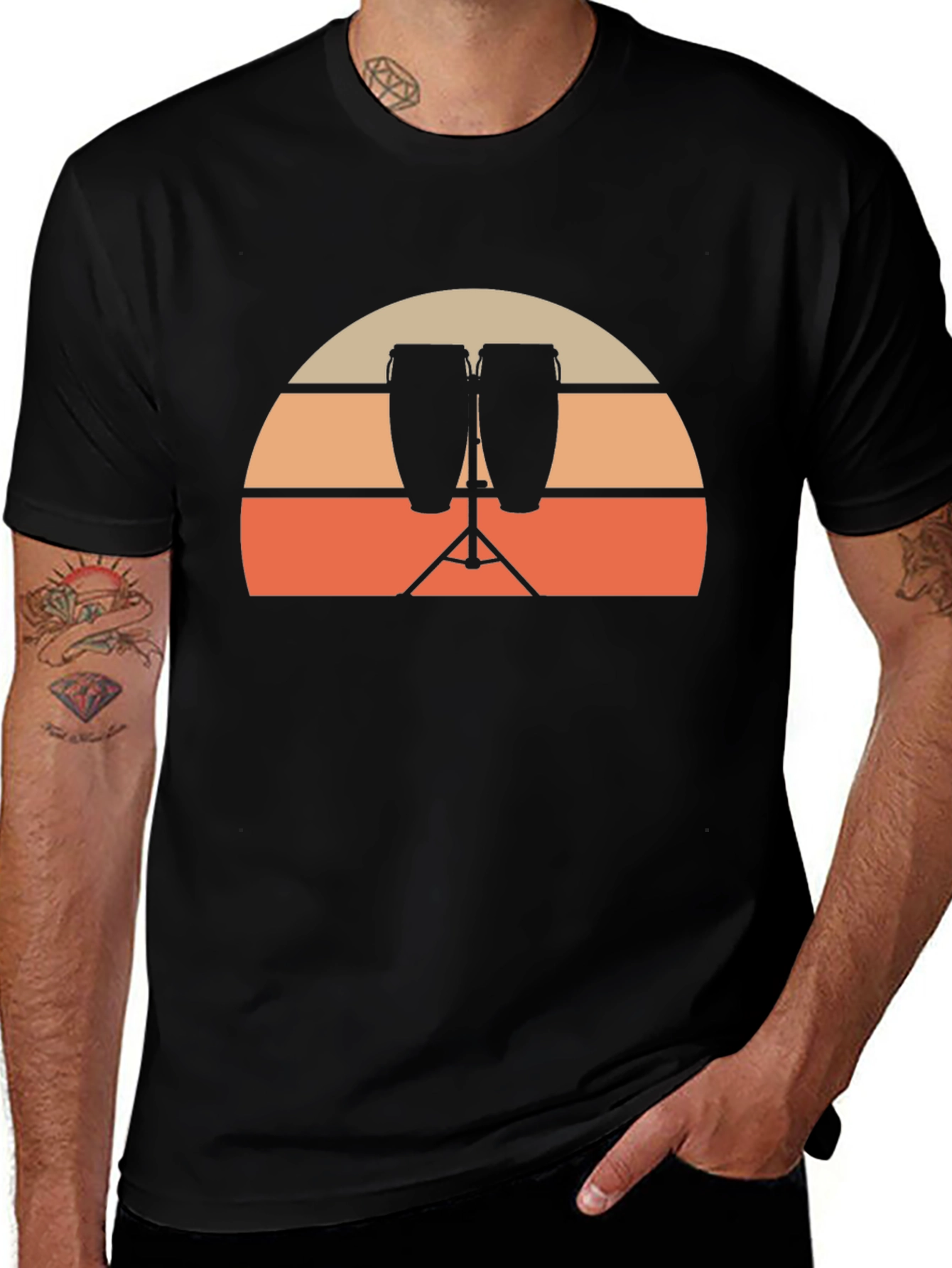 Sunset Conga Drum Graphic Tee