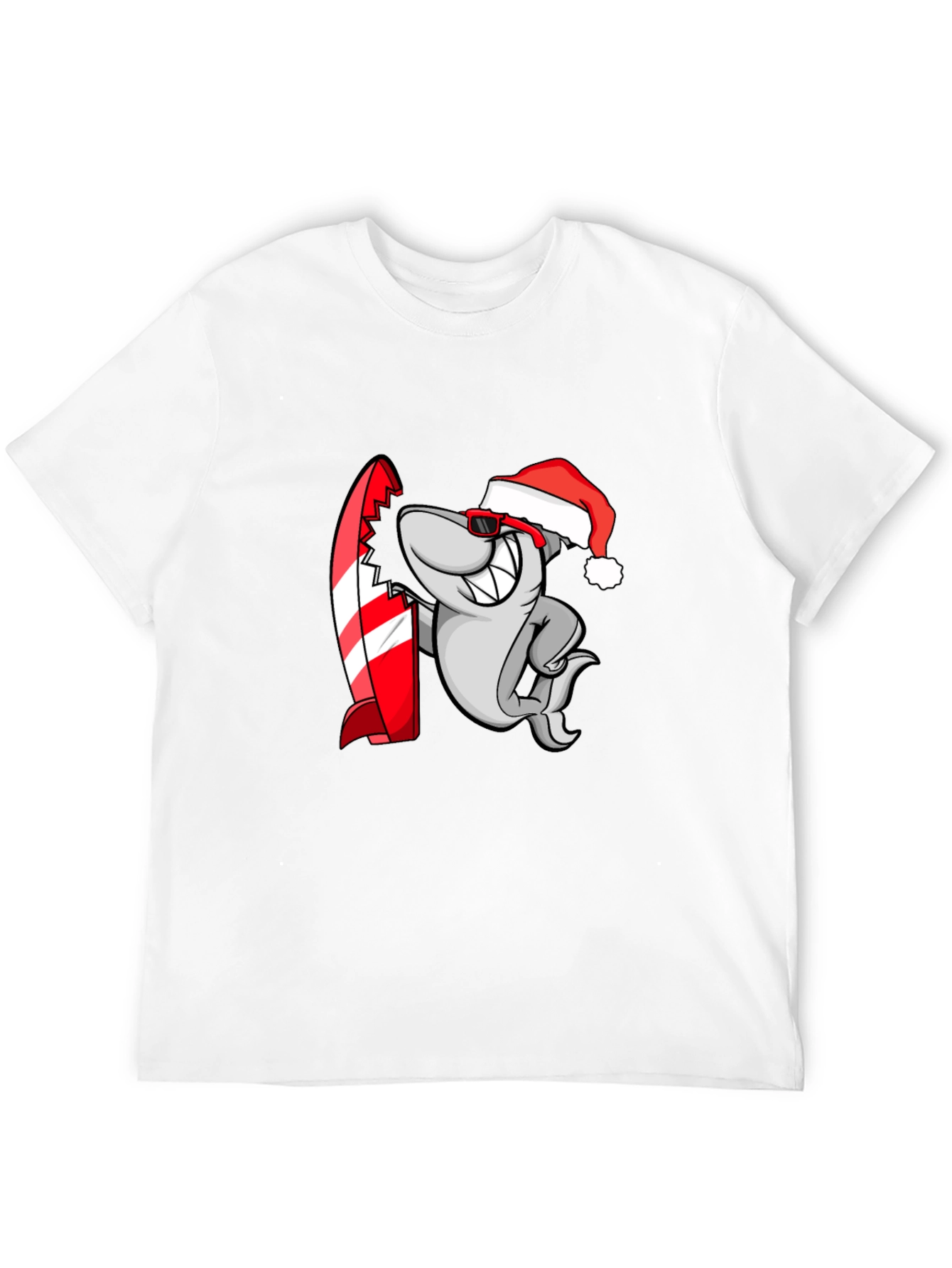 Shark Santa Surfer Graphic Tee
