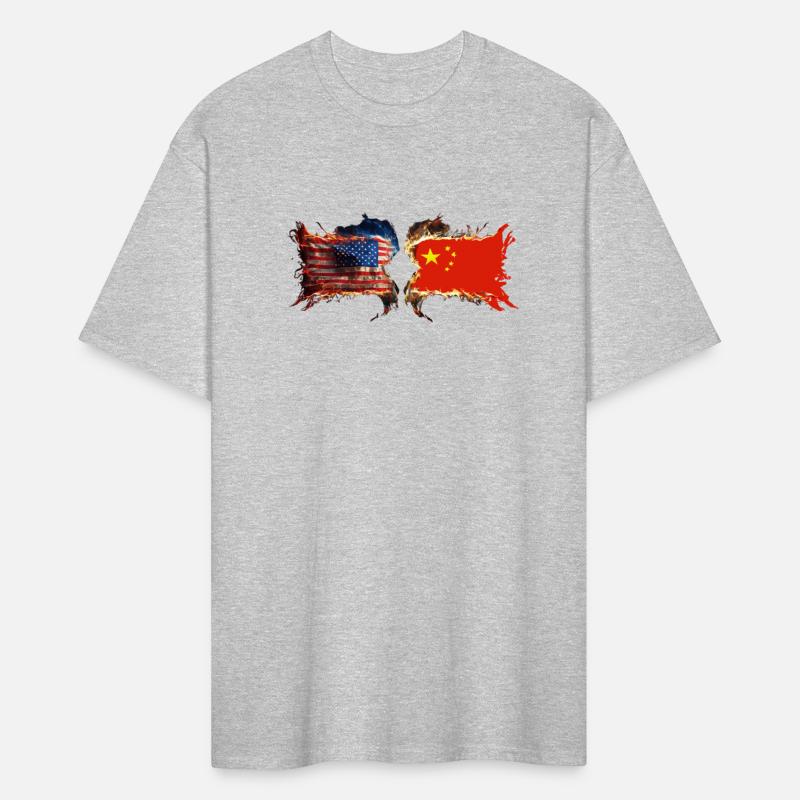 USA vs China Clash – Fiery Flag Faceoff T-Shirt