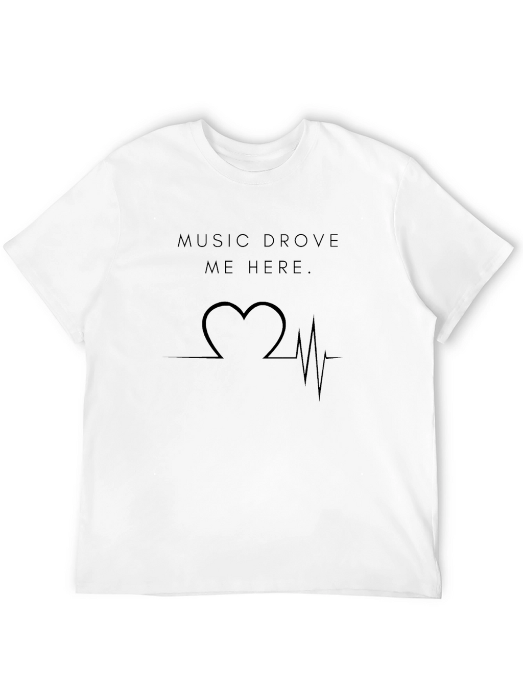 Music Drove Me Here Heartbeat Graphic Tee - Black