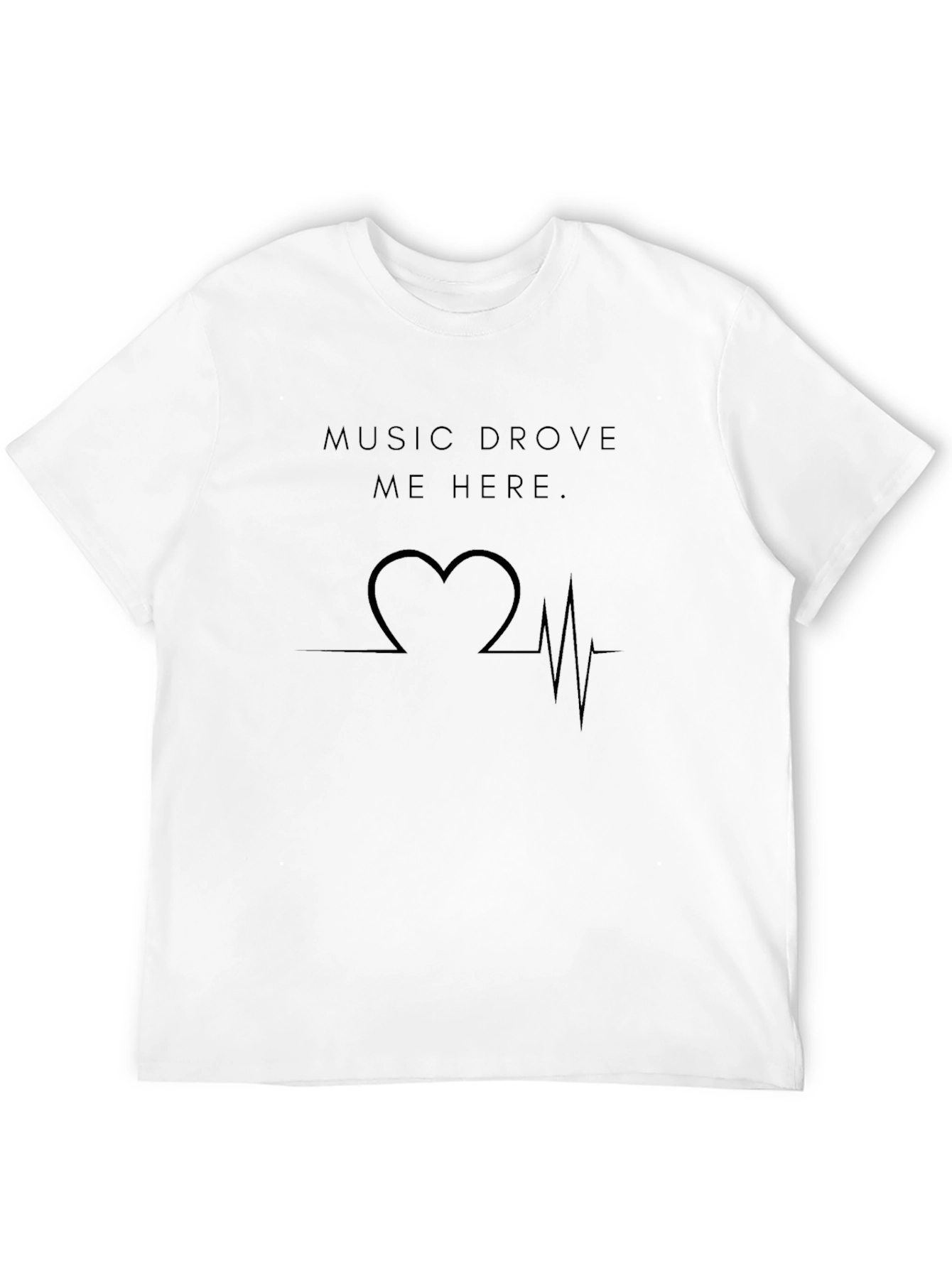 Music Drove Me Here Heartbeat Graphic Tee - Black