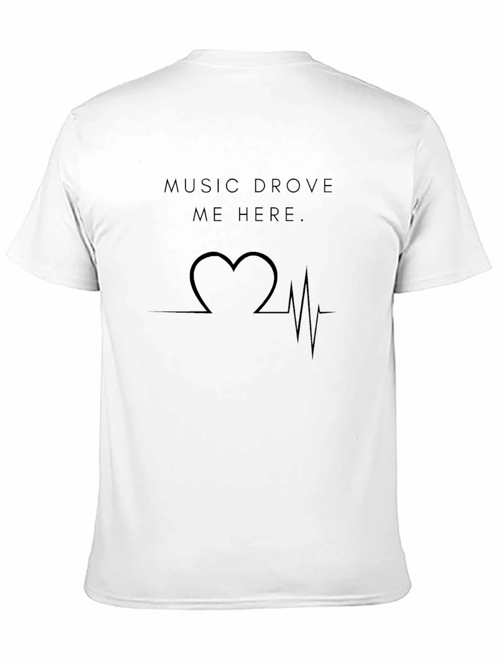 Music Drove Me Here Heartbeat Graphic Tee - Black