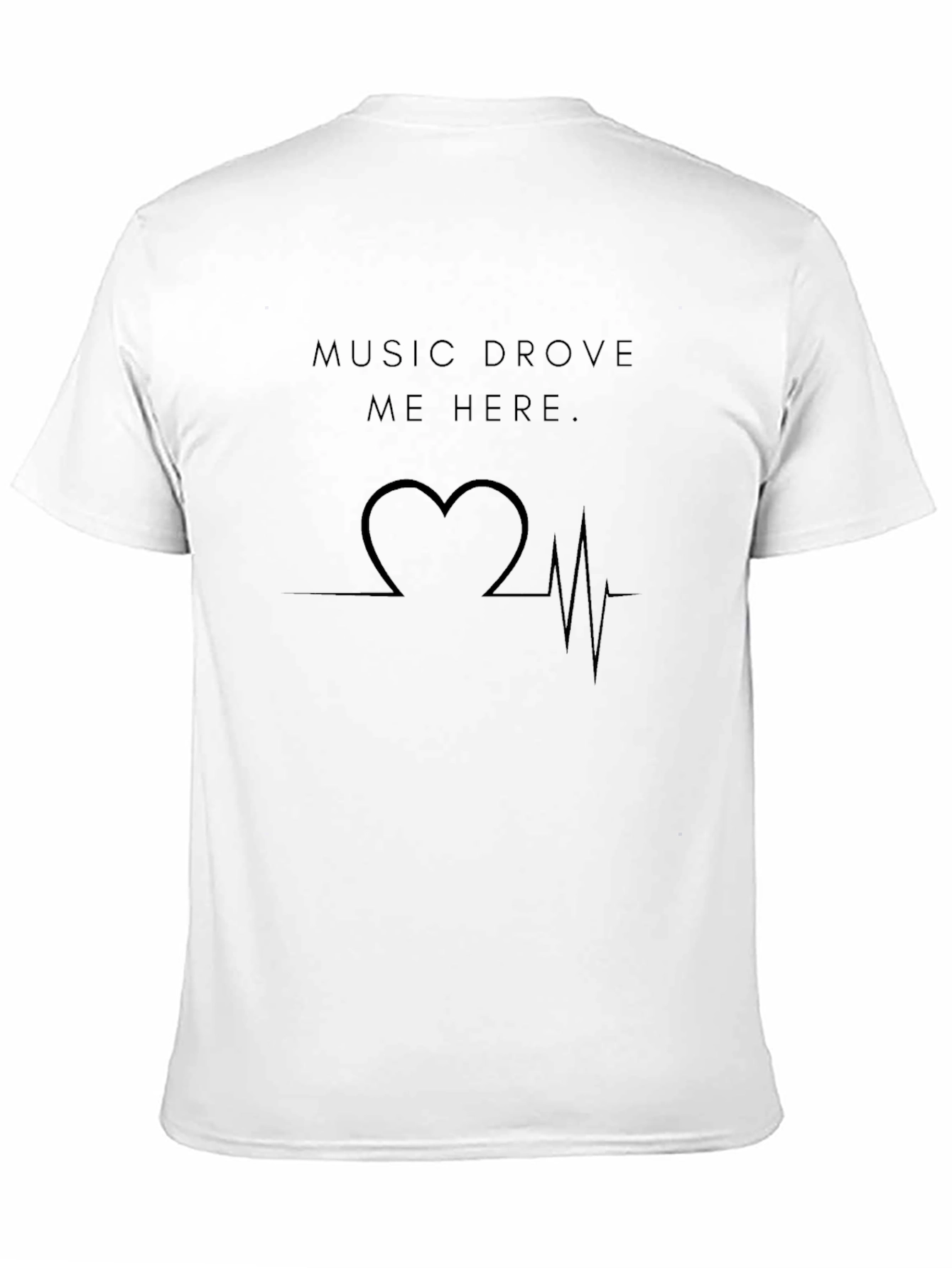 Music Drove Me Here Heartbeat Graphic Tee - Black
