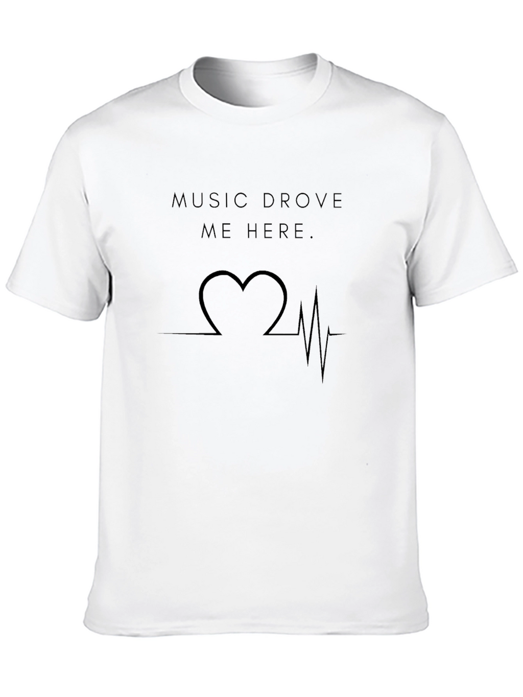Music Drove Me Here Heartbeat Graphic Tee - Black