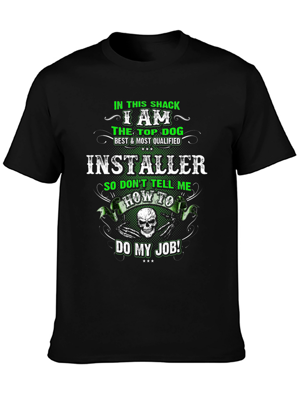 Installer Top Dog Black T-Shirt
