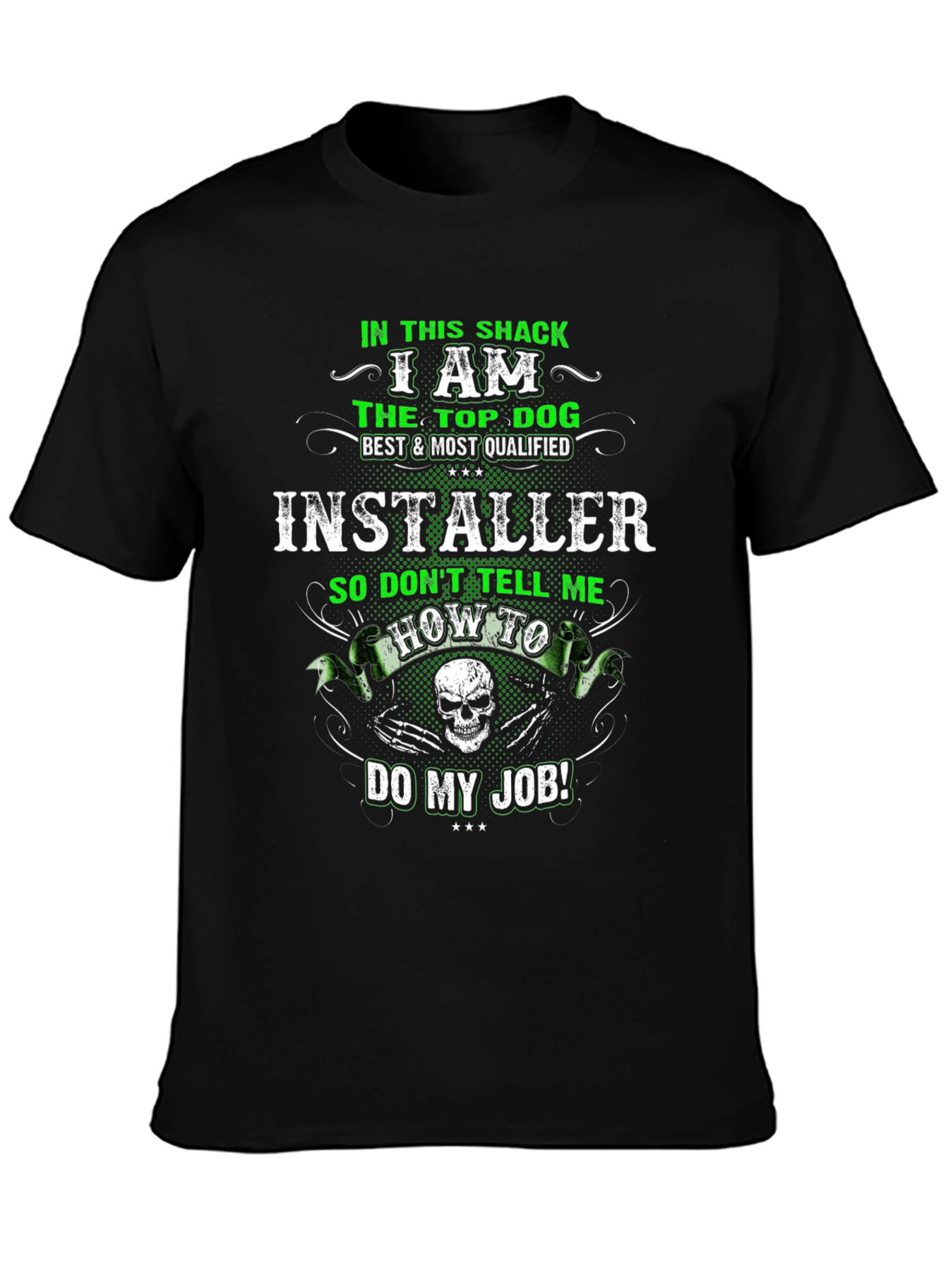 Installer Top Dog Black T-Shirt