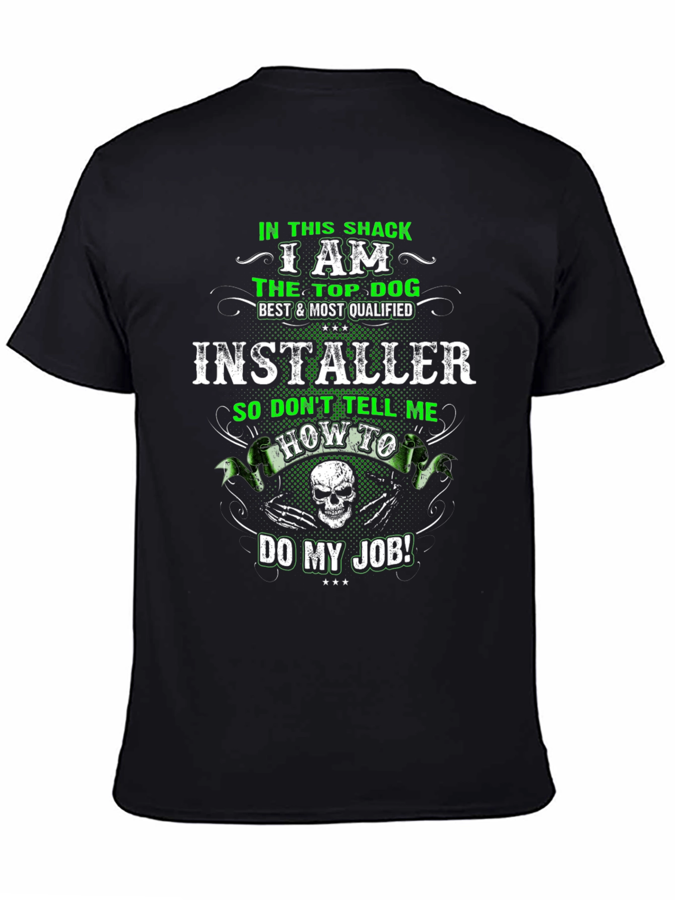 Installer Top Dog Black T-Shirt