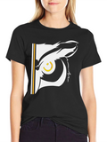 Cool Owl Eye Graphic Black T-Shirt