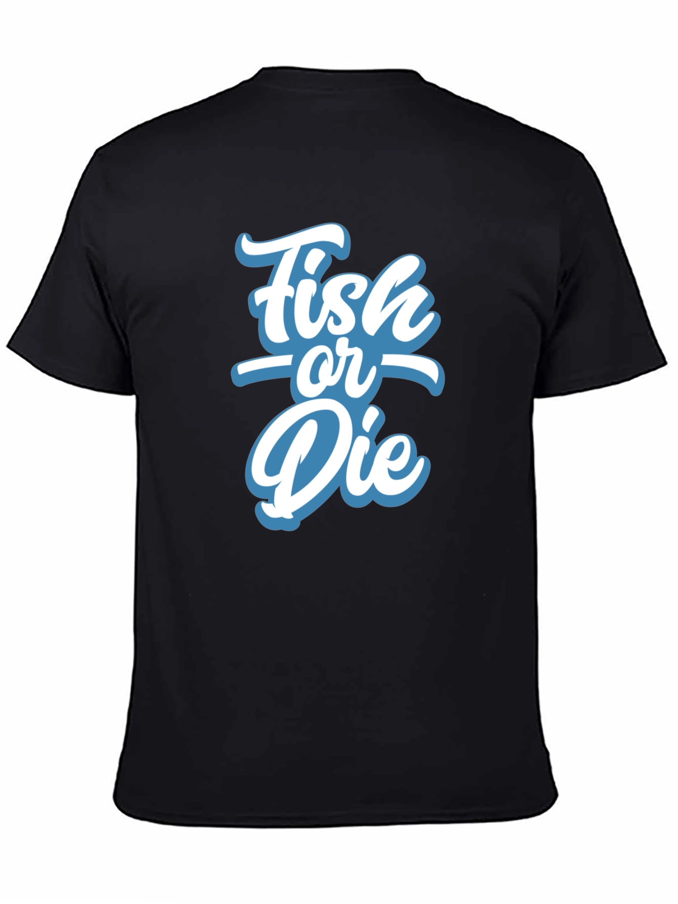 Fish or Die Graphic Tee - Black Cotton T-Shirt