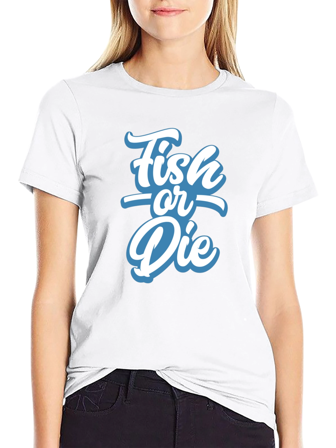 Fish or Die Graphic Tee - Black Cotton T-Shirt