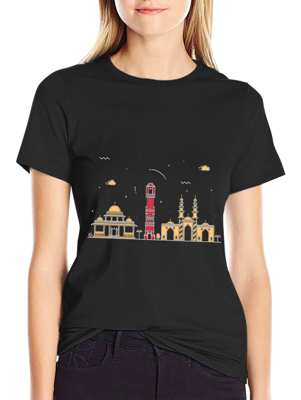 Cityscape Graphic Tee - Black Urban Style