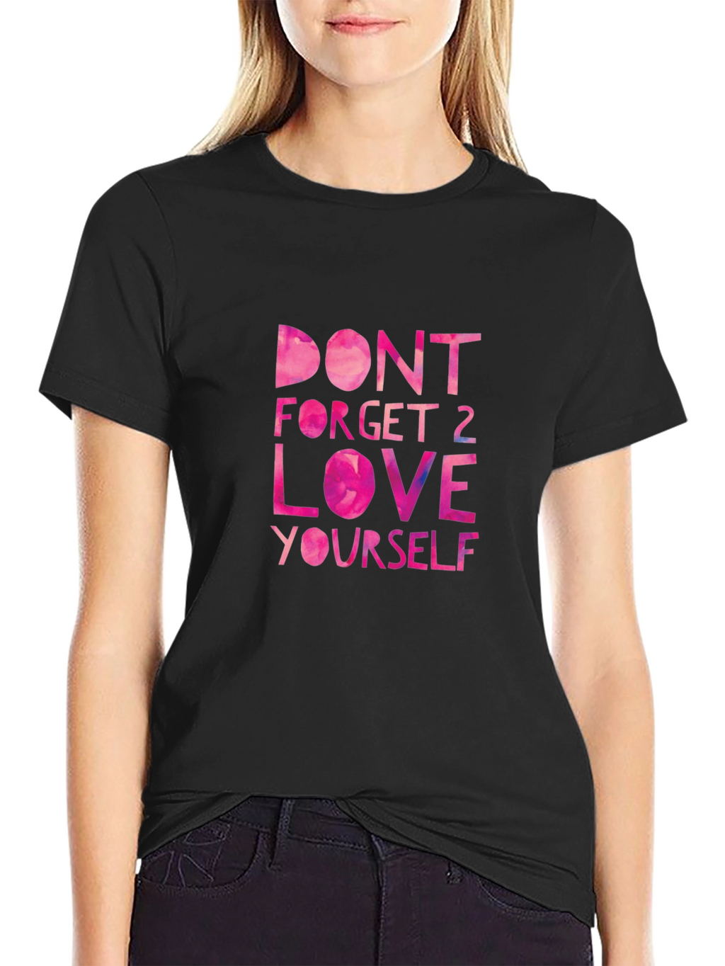 Black T-Shirt - Motivational Love Yourself Graphic