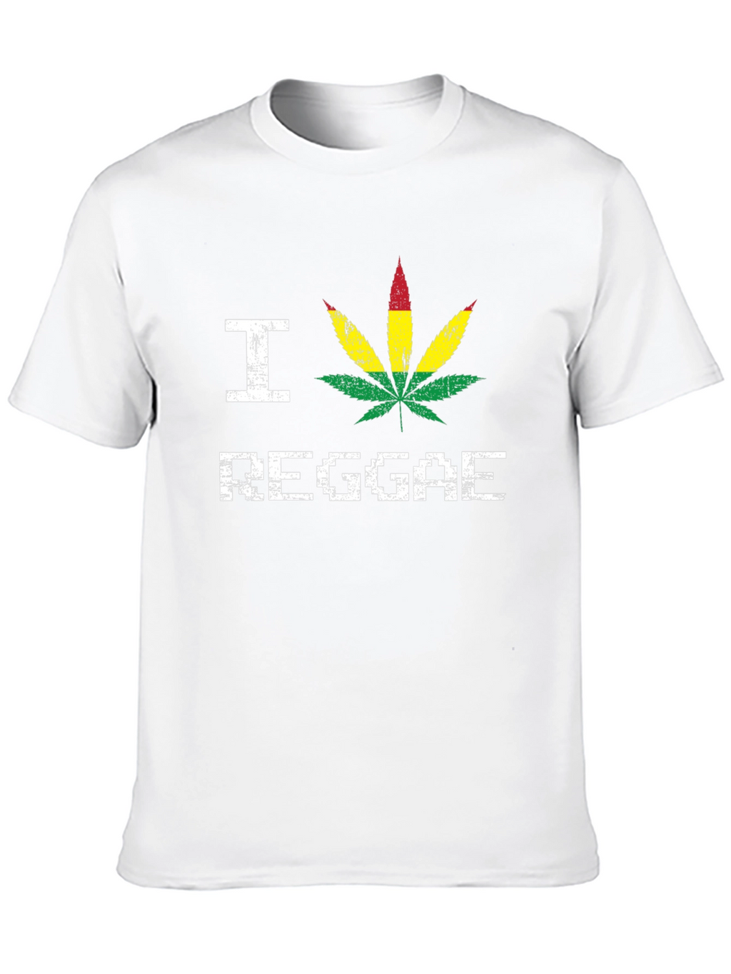 I Love Reggae T-Shirt - Rasta Leaf Design